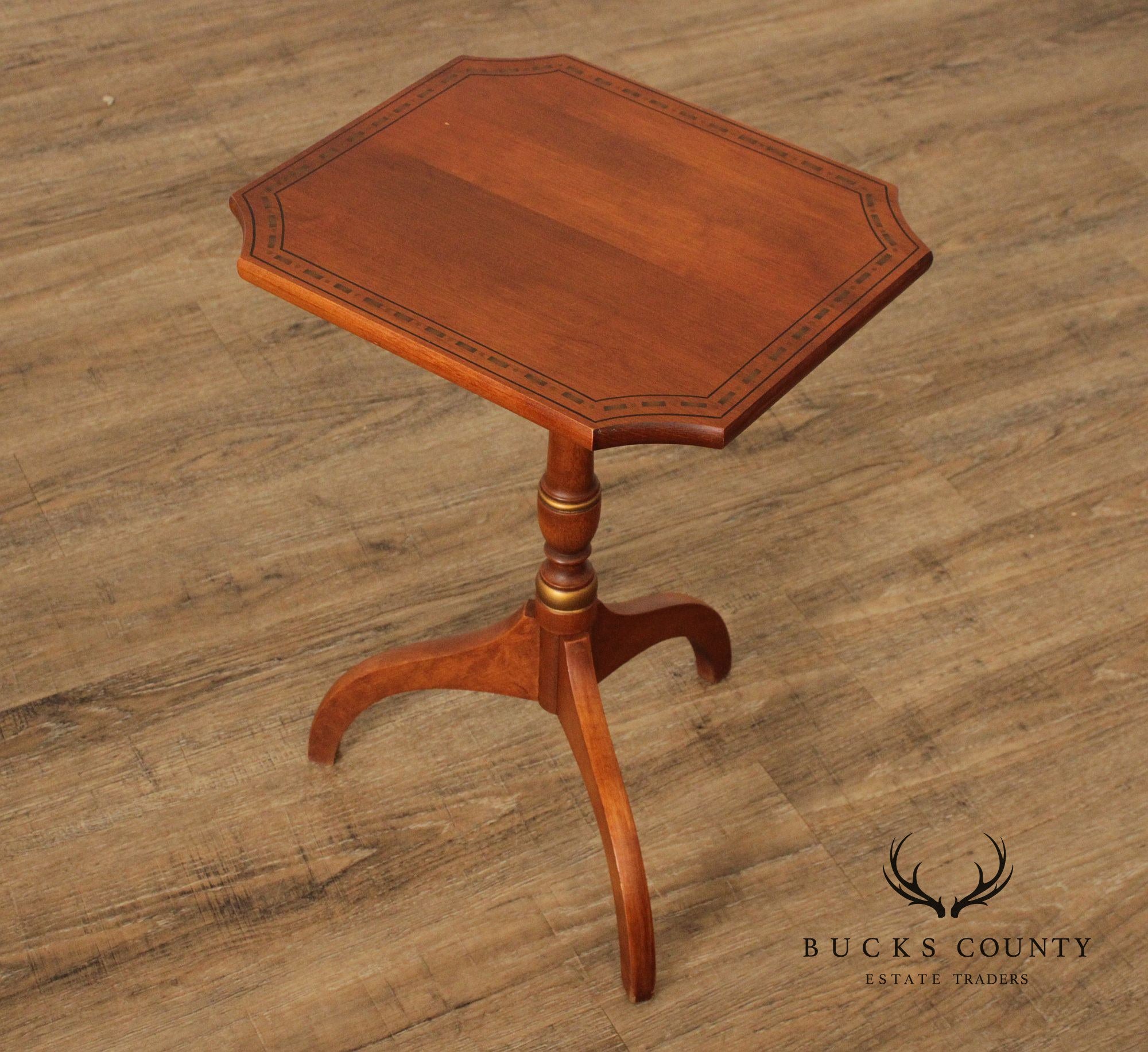 L. Hitchcock Stenciled Maple Small SideTable