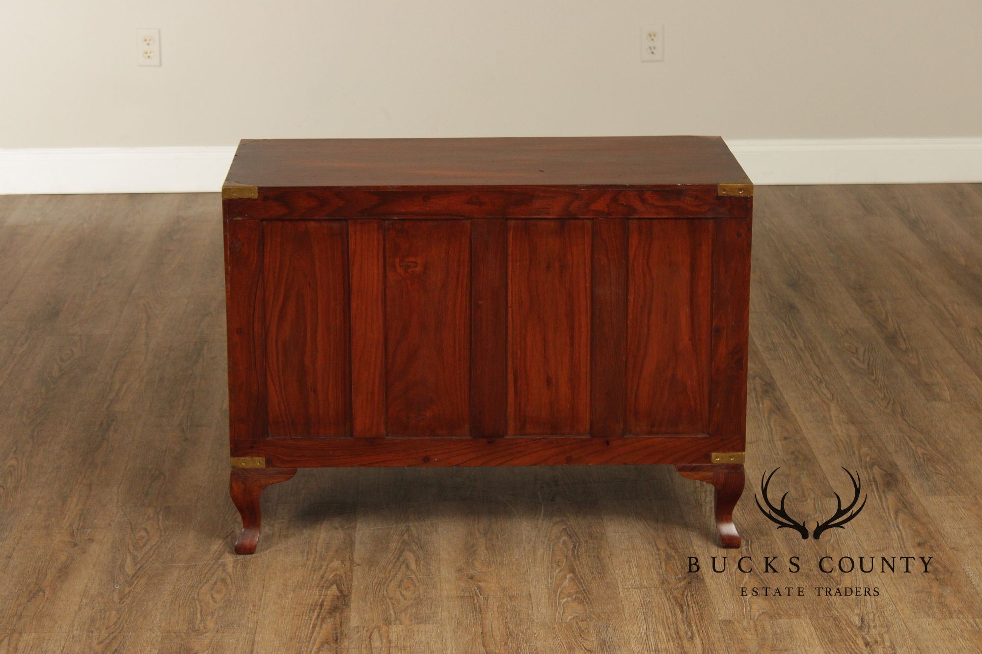 Anglo Indian Campaign Carved Rosewood Chest of Drawers