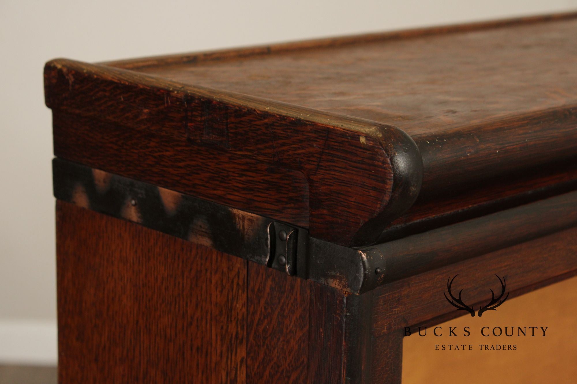 Macey Antique Oak Four-Stack Barrister Bookcase