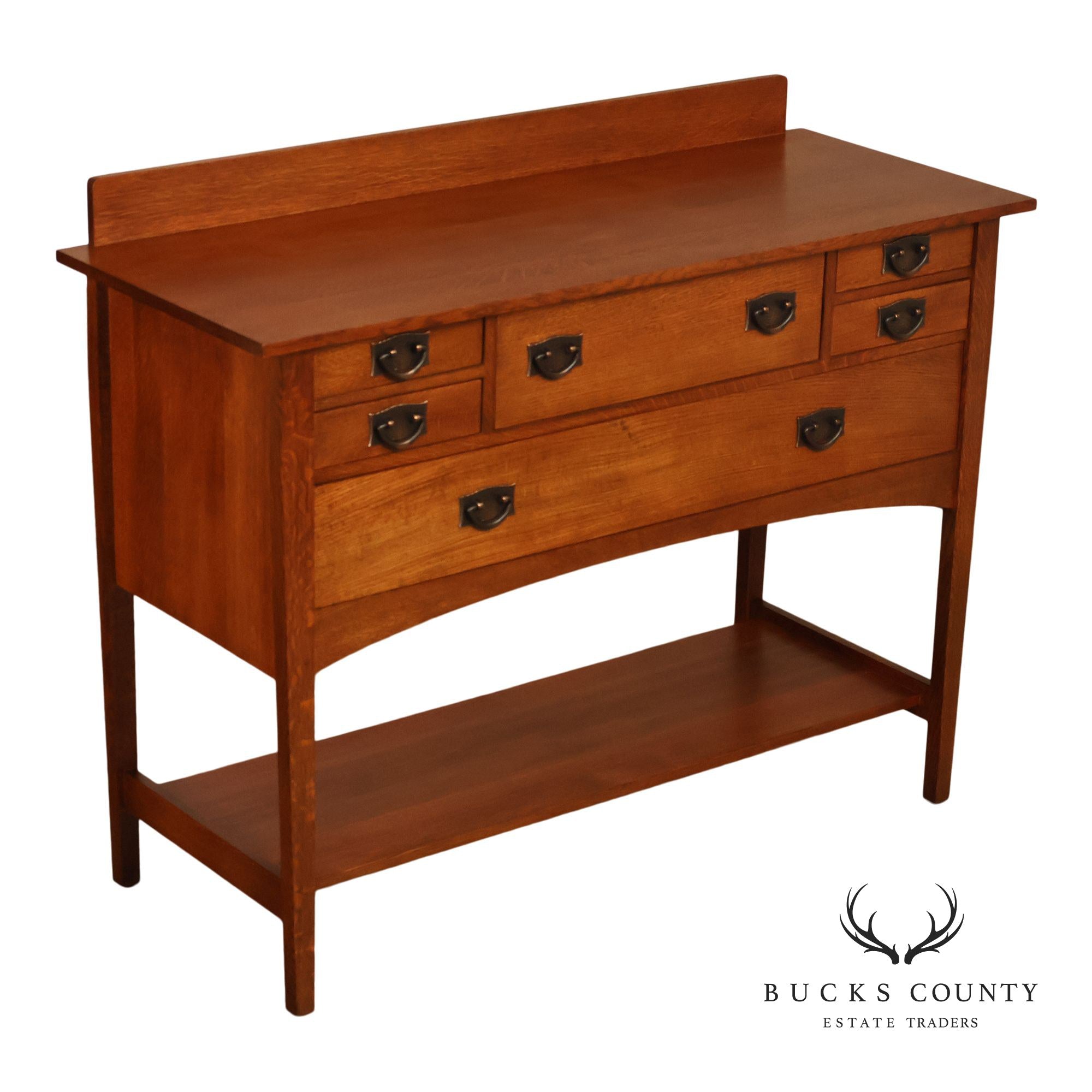 STICKLEY MISSION COLLECTION HARVEY ELLIS OAK SIDEBOARD