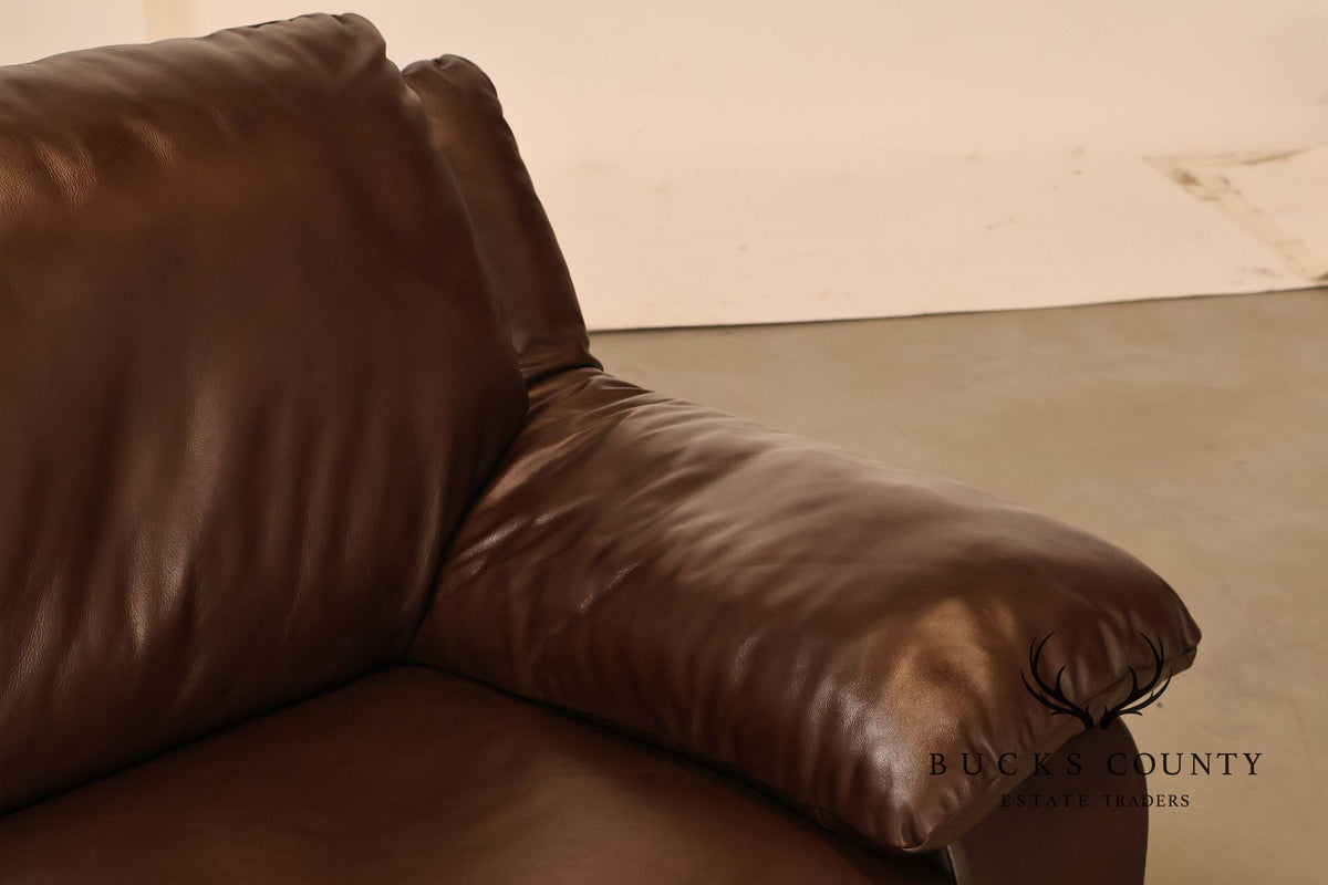 Italsofa Contemporary Brown Leather Three Seat Sofa