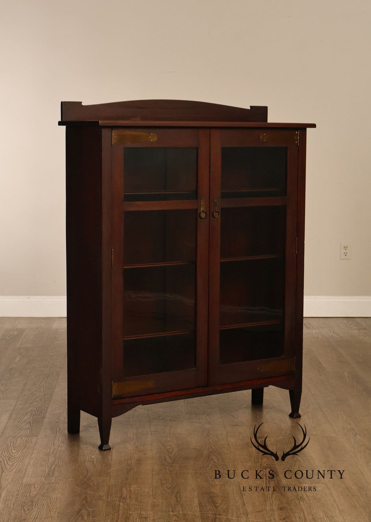 Grand Rapids Arts And Crafts Mahogany Glass Door Bookcase
