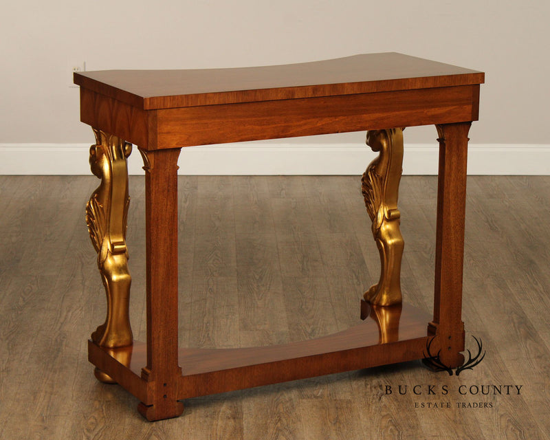 Karges Empire Style Mahogany and Partial Gilt Console Table