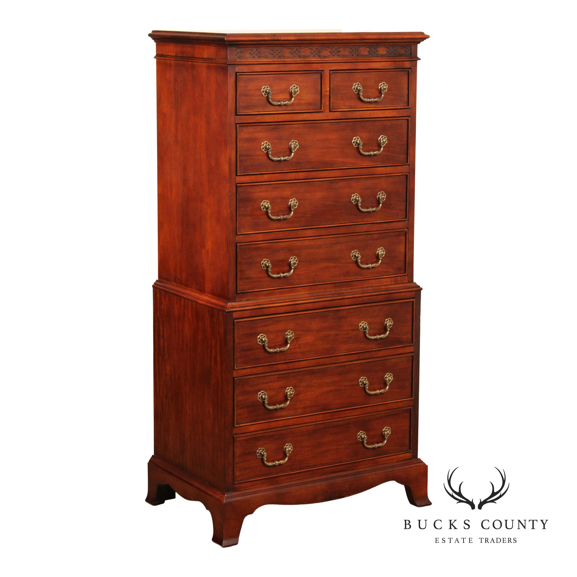 Century Furniture Georgian Style Mahogany Chest on Chest