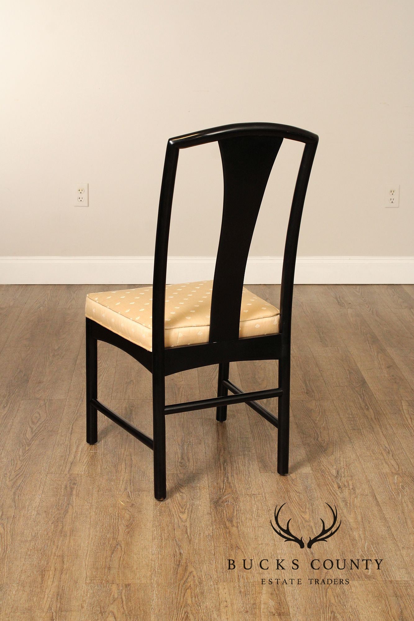 Century Furniture Modern Asian Inspired Set of Six Ebonized Dining Chairs