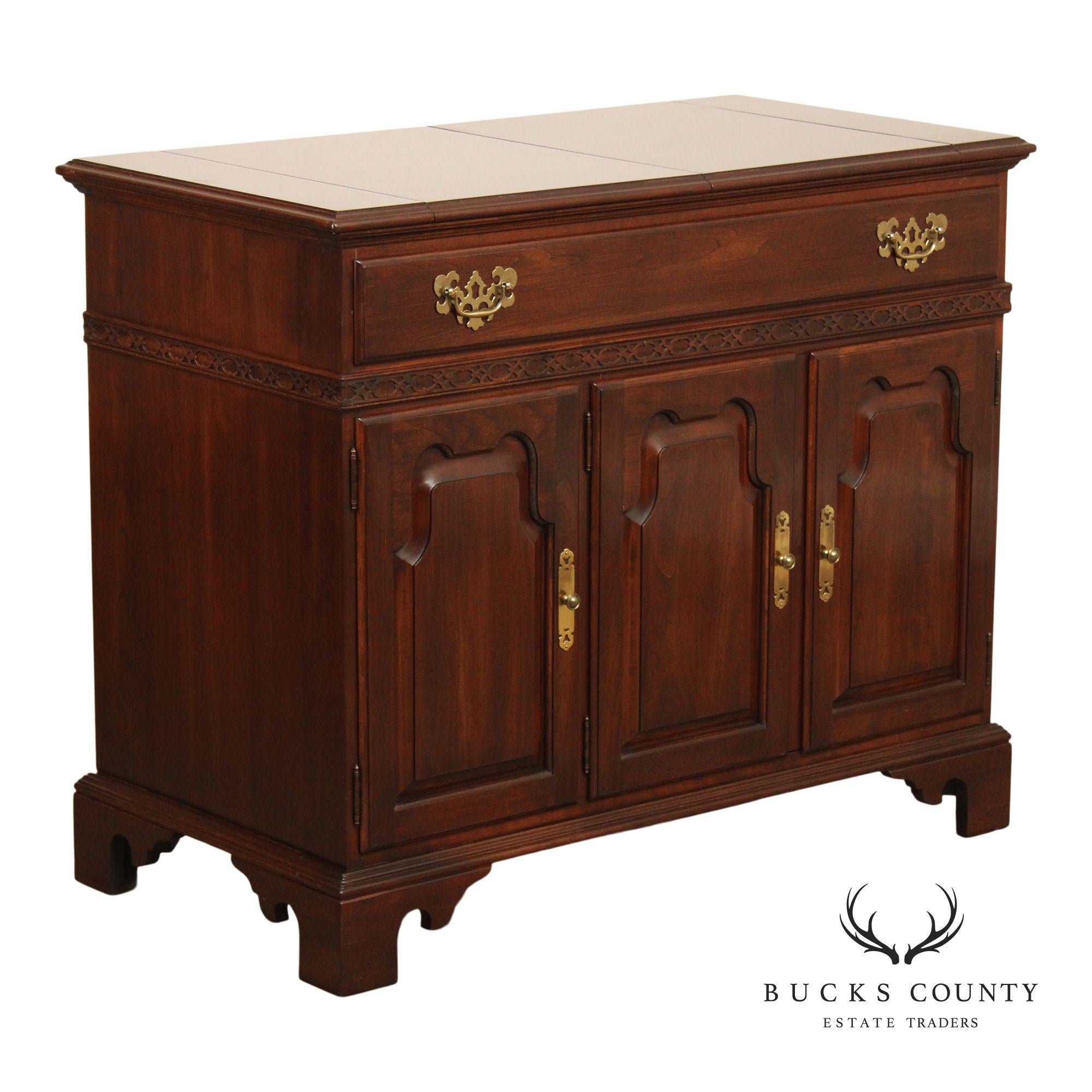 Ethan Allen Georgian Style Cherry Flip-Top Server