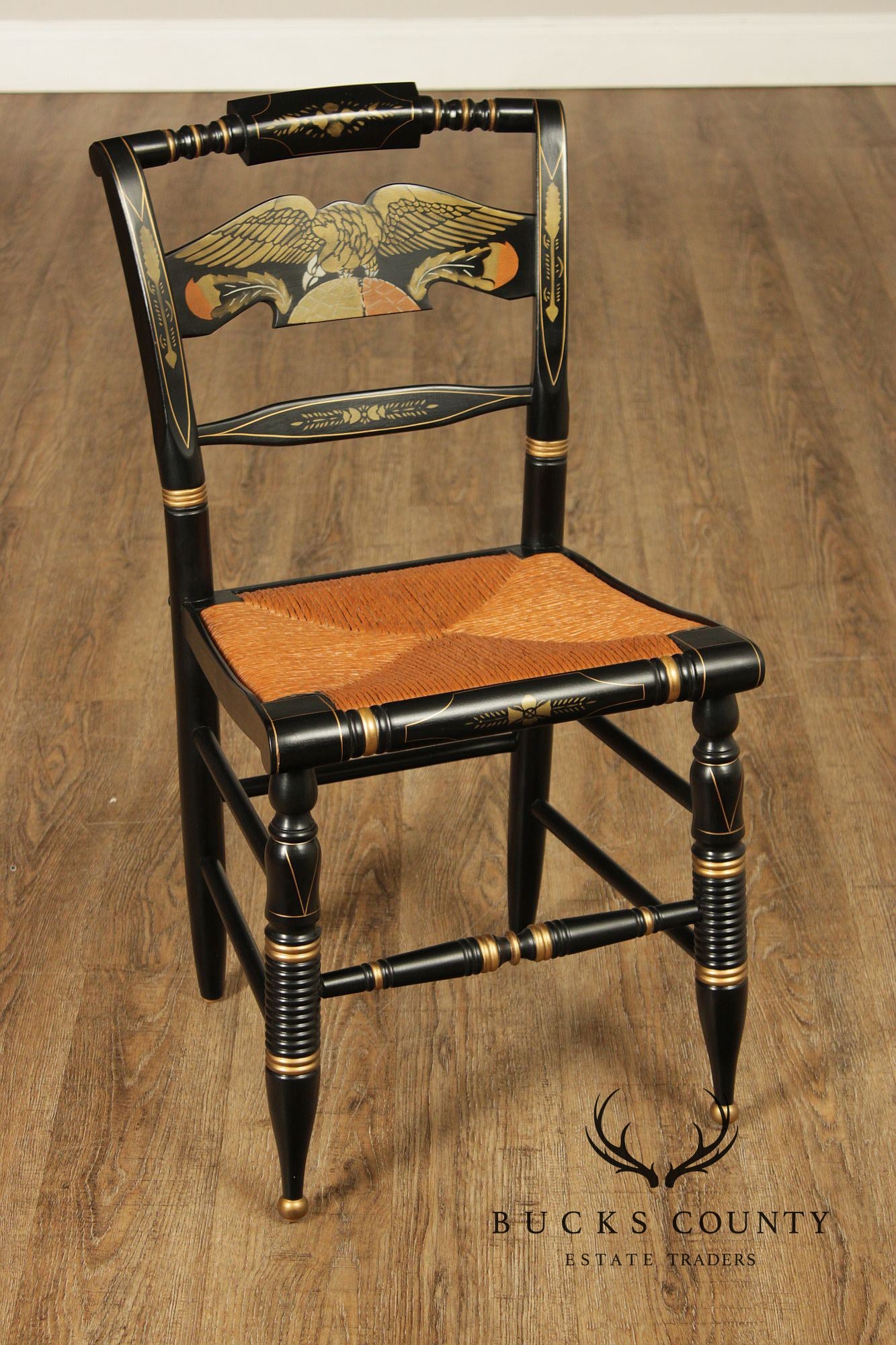 Ethan Allen Hitchcock Style Hand Painted Eagle Side Chair