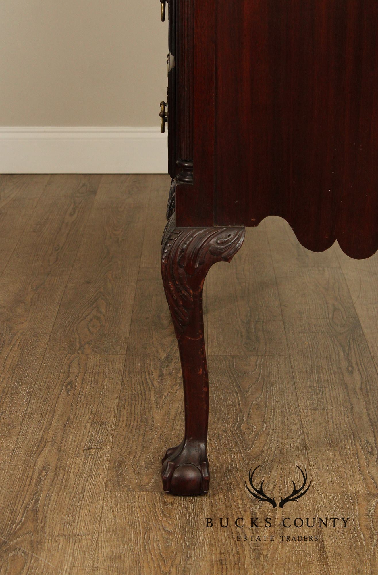 Chippendale Style Antique Bench Made Mahogany Highboy Chest