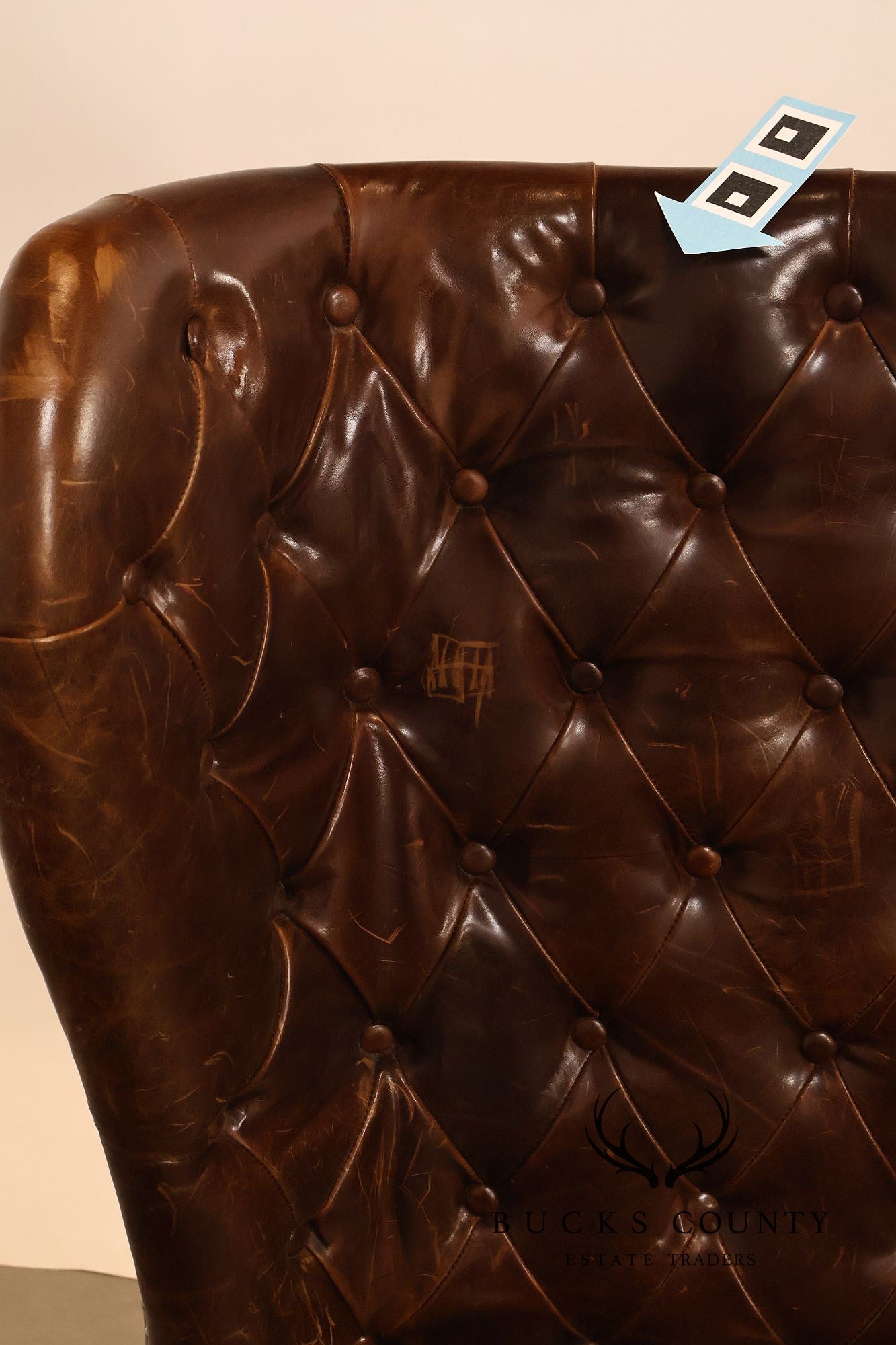 Restoration Hardware 'Churchill' Tufted Leather Queen Bed