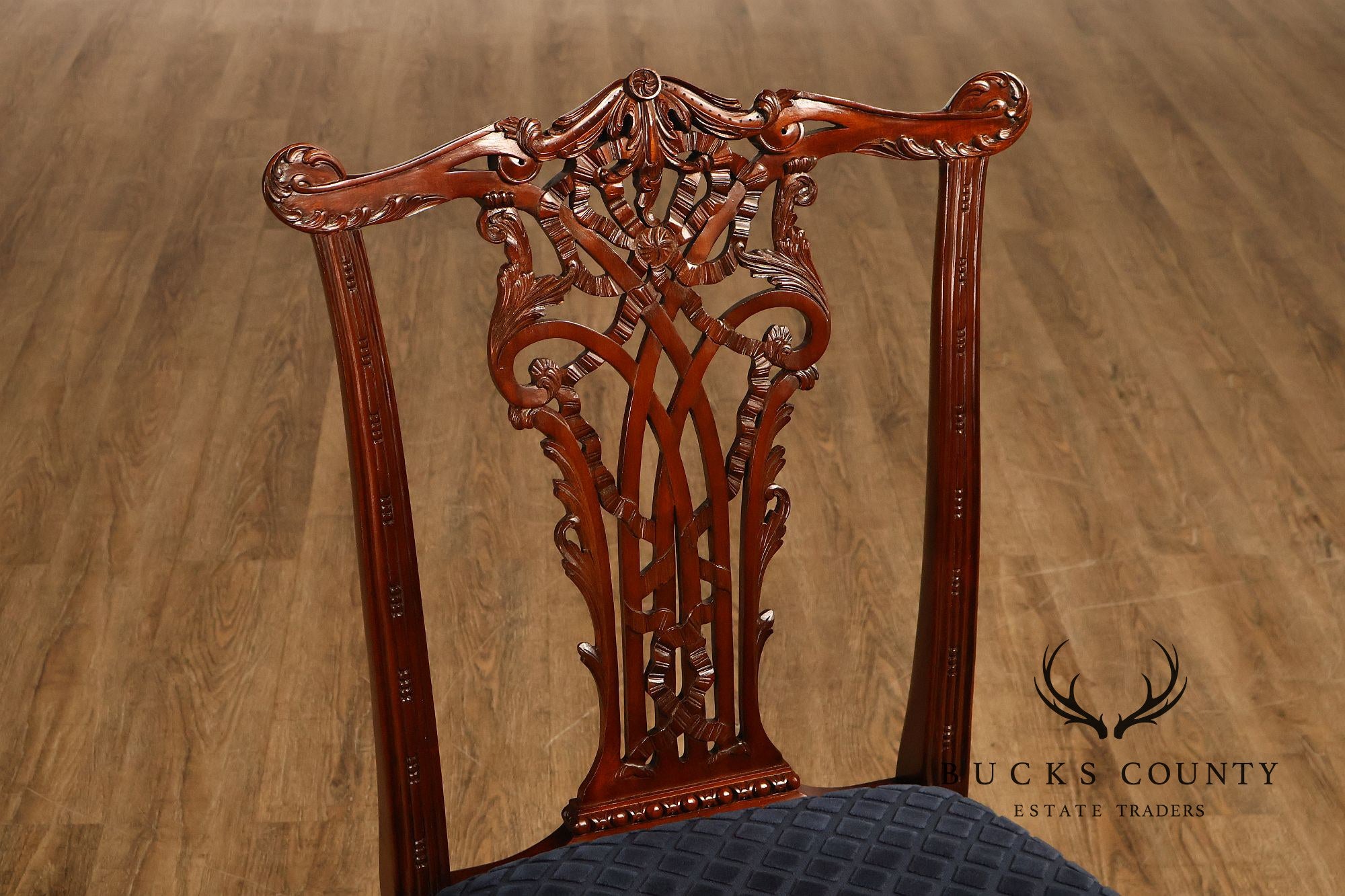 Maitland Smith Set Of 10 Chippendale Style Carved Mahogany Dining Chairs