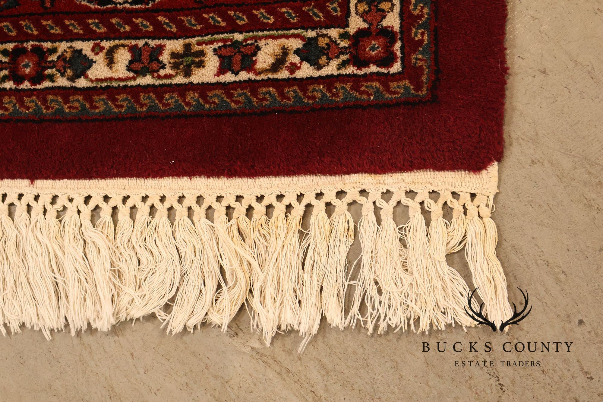 Hand Knotted Persian Style Wool Area Rug With Floral Medallion Design