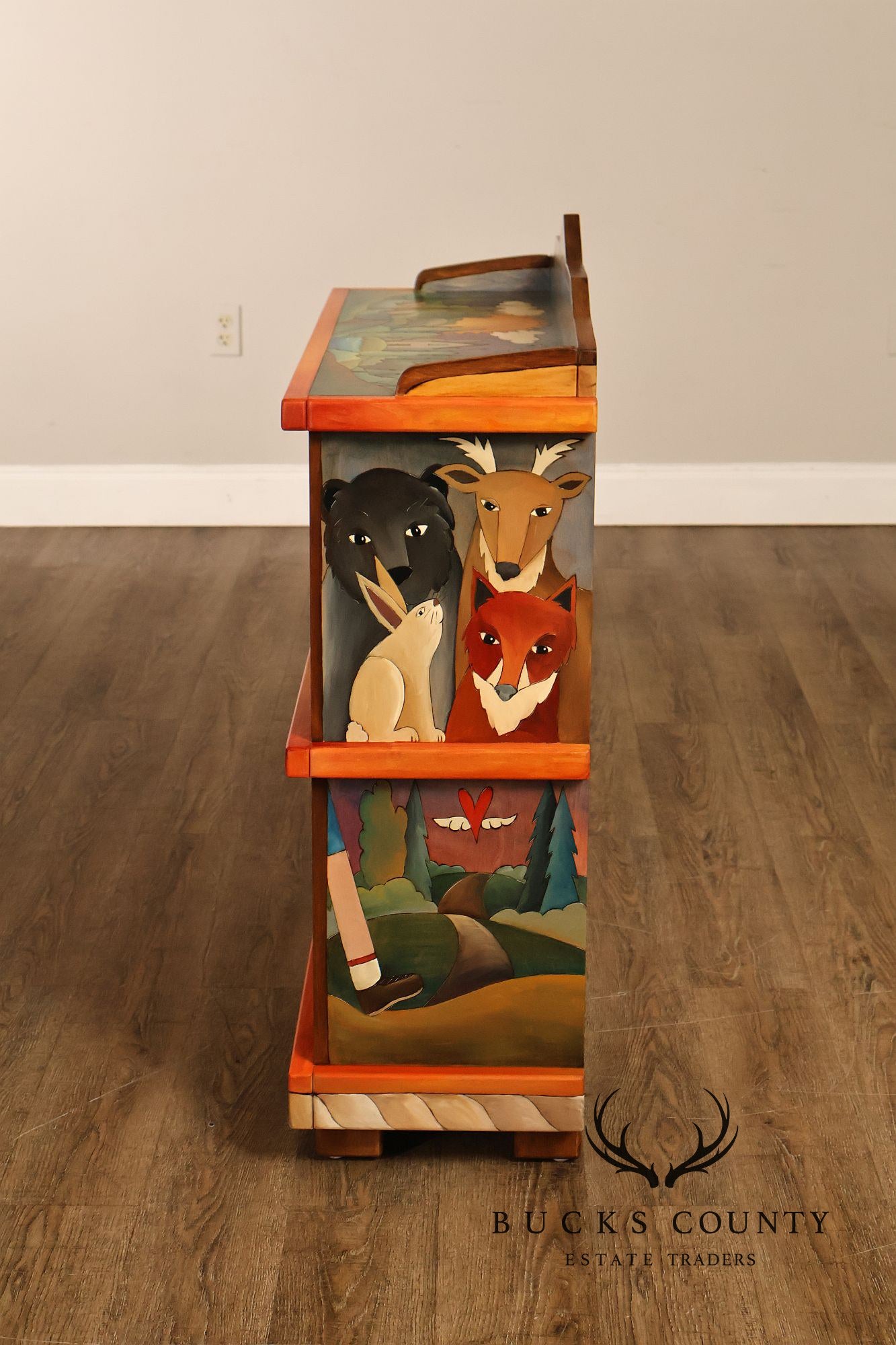 Sticks Artisan Hand Painted Open Bookcase