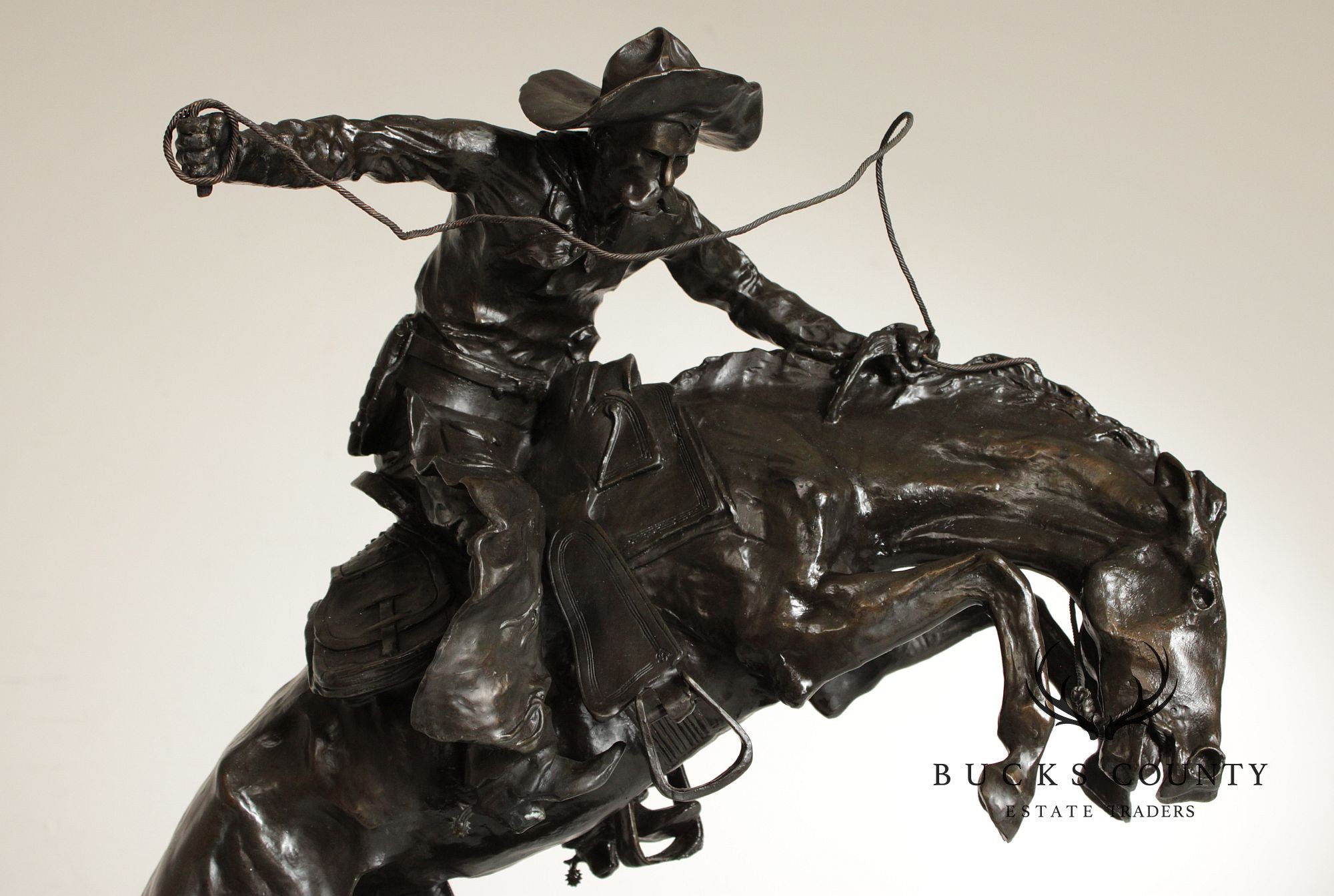 Frederic Remington Bronze Sculpture, 'Bronco Buster'