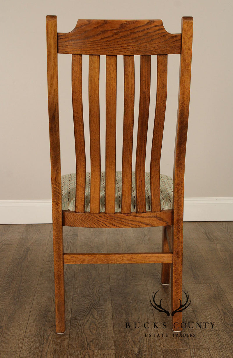 Quaker Oak Furniture Co. Mission Style Set of Six Oak Dining Chairs
