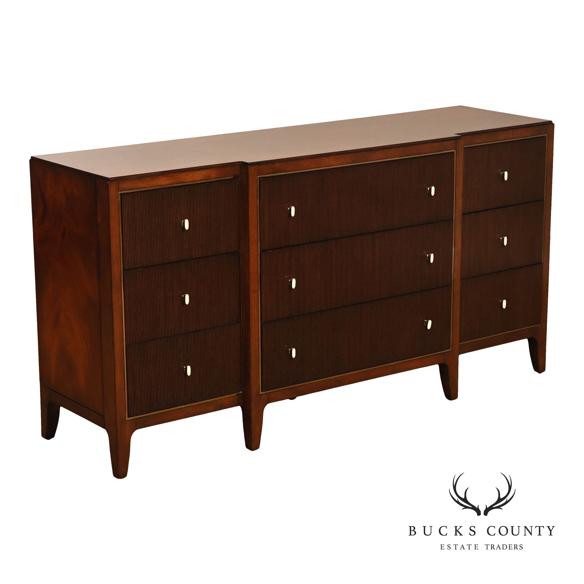 Caracole Modern Nine Drawer Mahogany Long Dresser