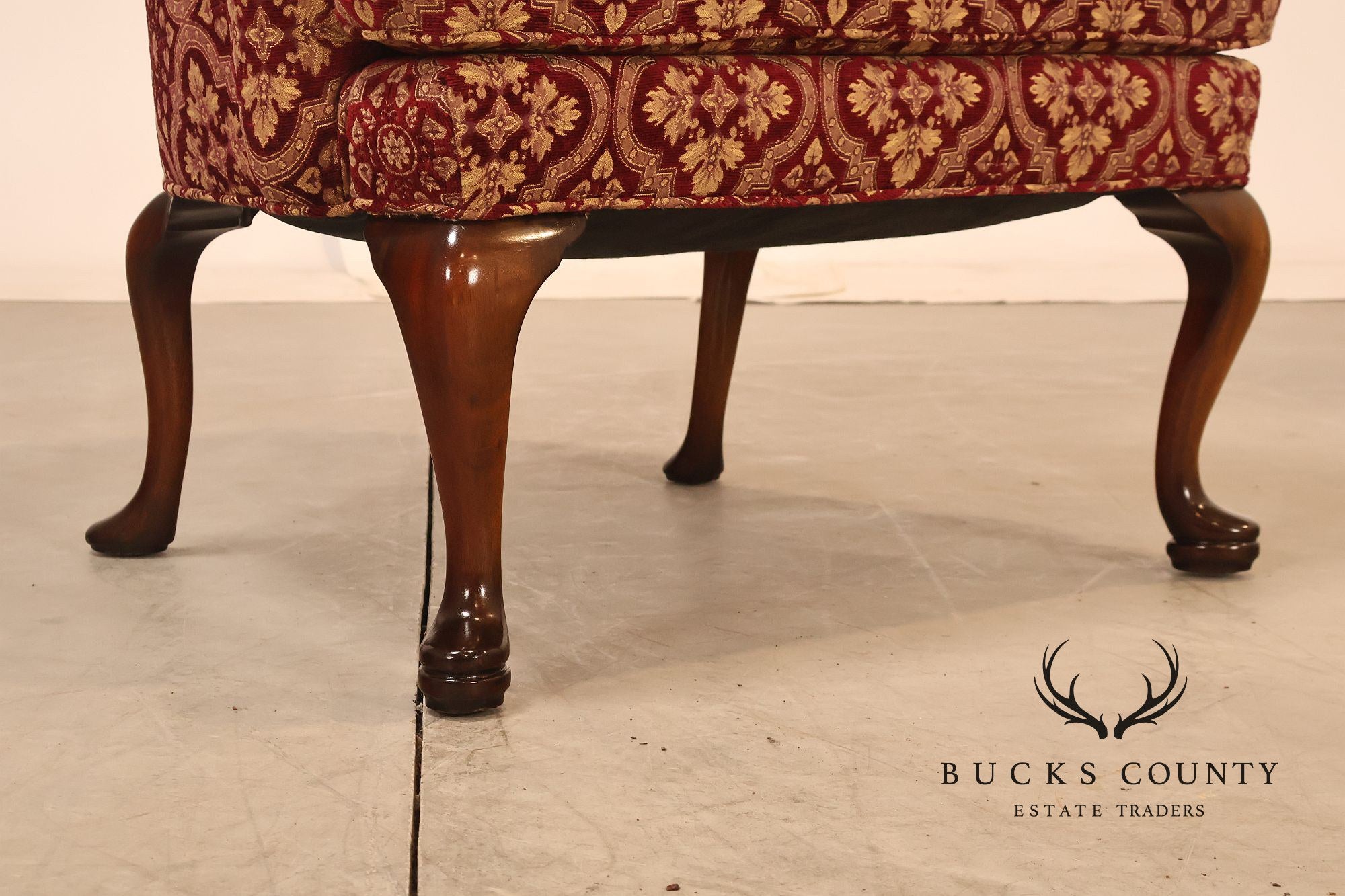 Smith & Watson Queen Anne Style Pair of Wing Chairs