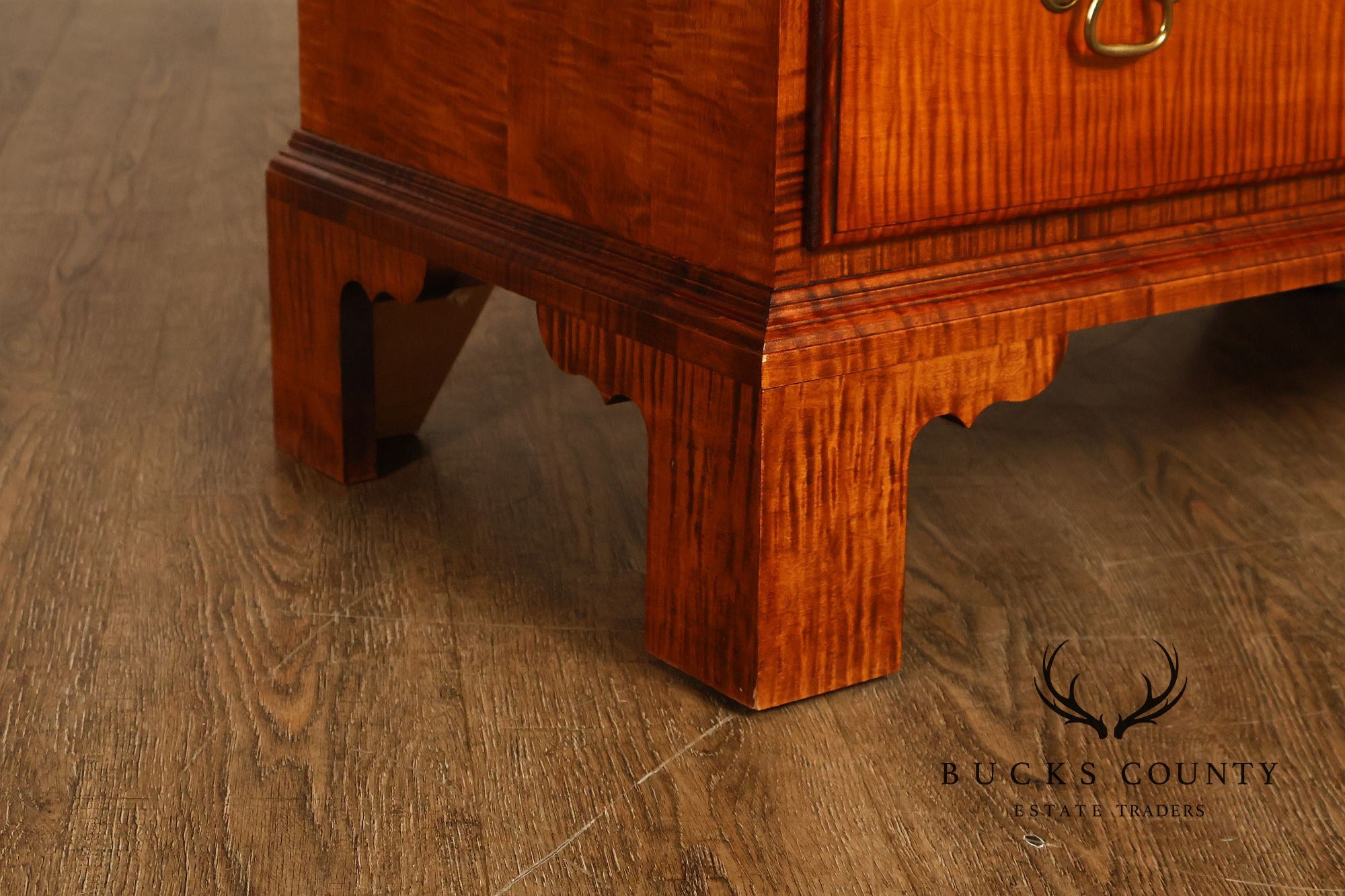 Custom Tiger Maple Slant Drop Front Secretary Desk