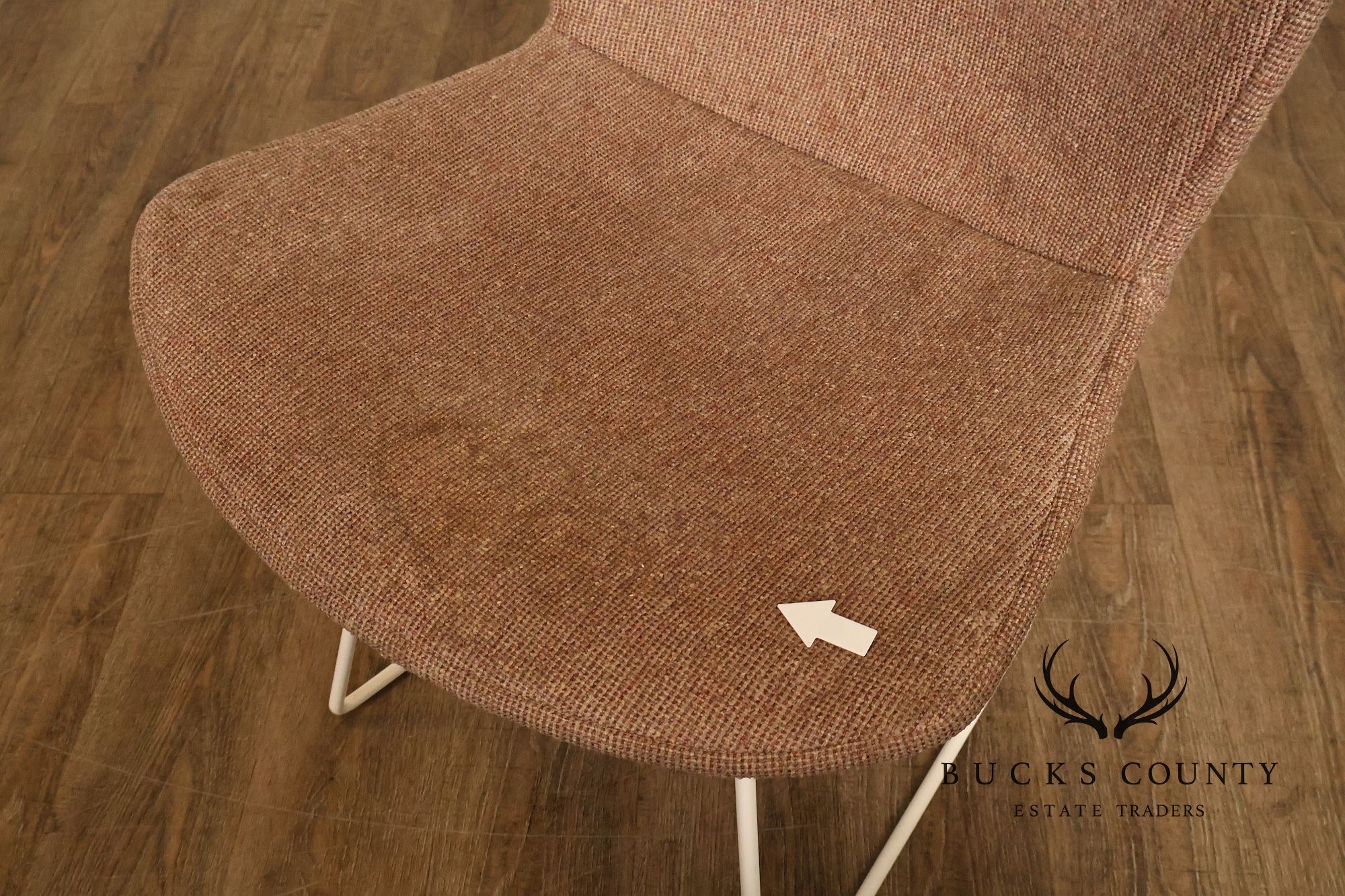 Harry Bertoia For Knoll Pair Of Wire Dining Side Chairs With Full Cushions