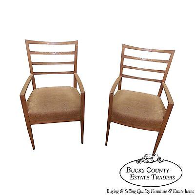 Baker Pair of Modern Design Ladder Back Arm Chairs