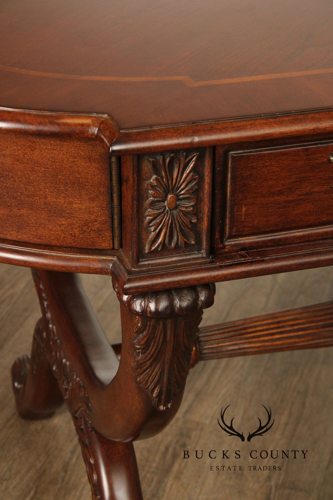 English Regency Style Inlaid Mahogany Writing Desk