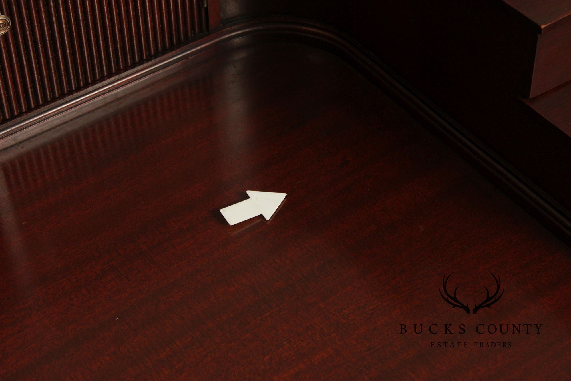 1940's Federal Style Mahogany Carlton House Desk With Tambour Doors