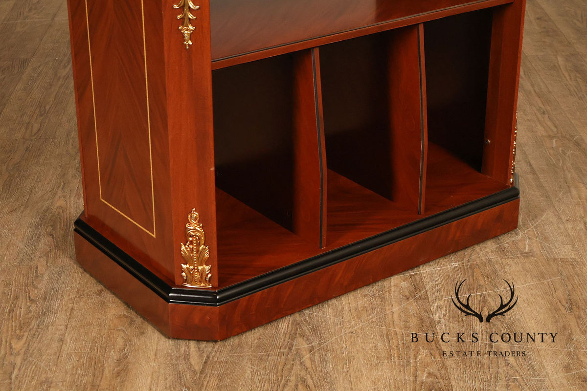 Neoclassical Empire Style Greek Key Mahogany Telephone Stand Cabinet