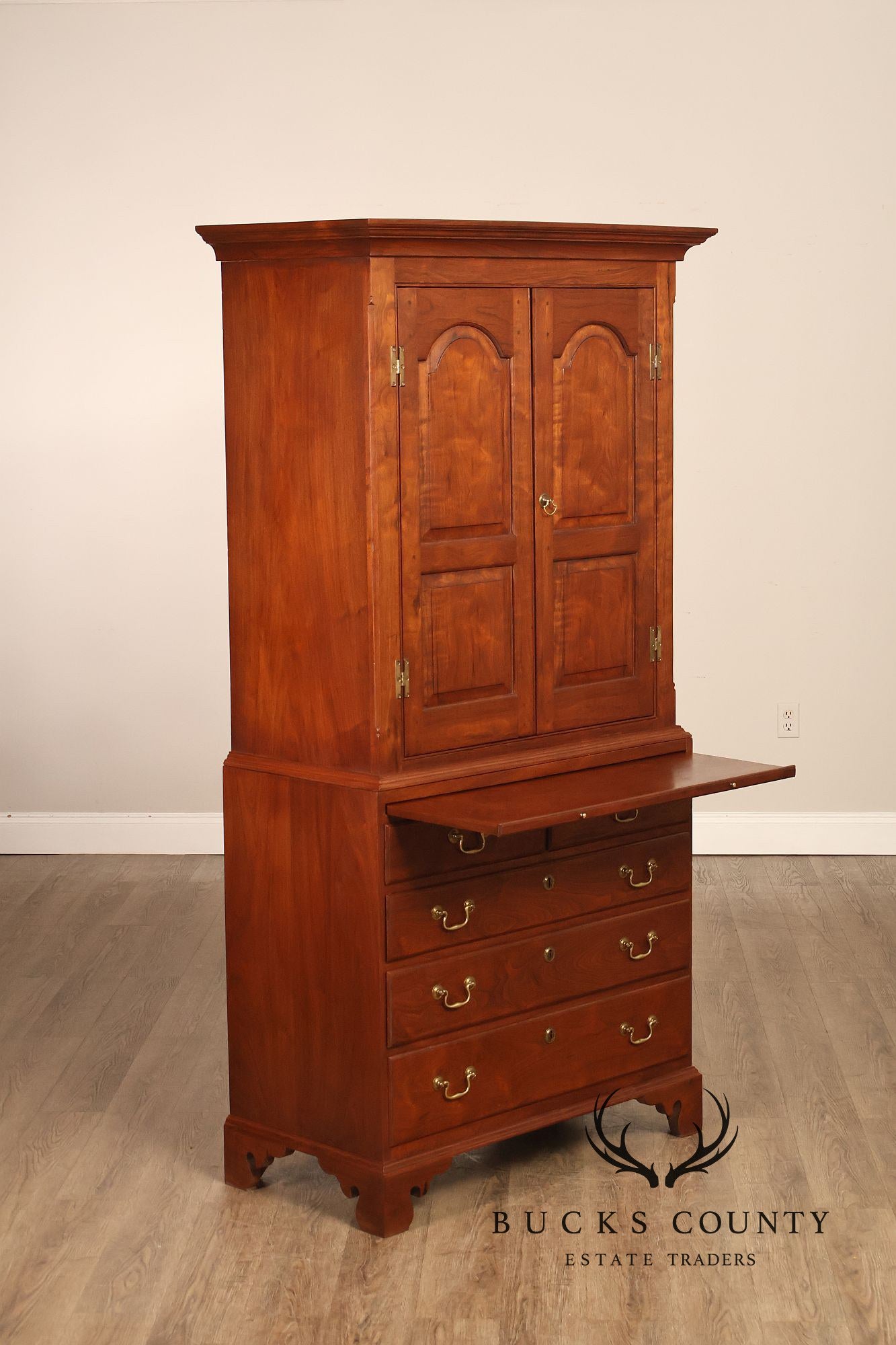 David T. Harring Chippendale Style Walnut Two Piece Jackson Press
