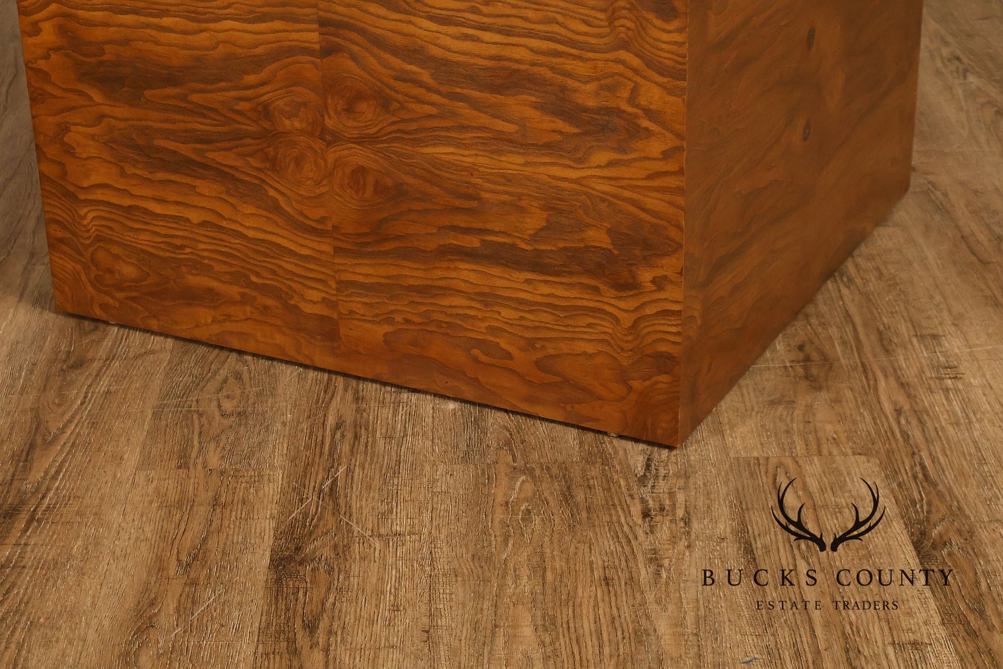 Thayer Coggin Milo Baughman Mid Century Modern Burl Wood Cube Side Table