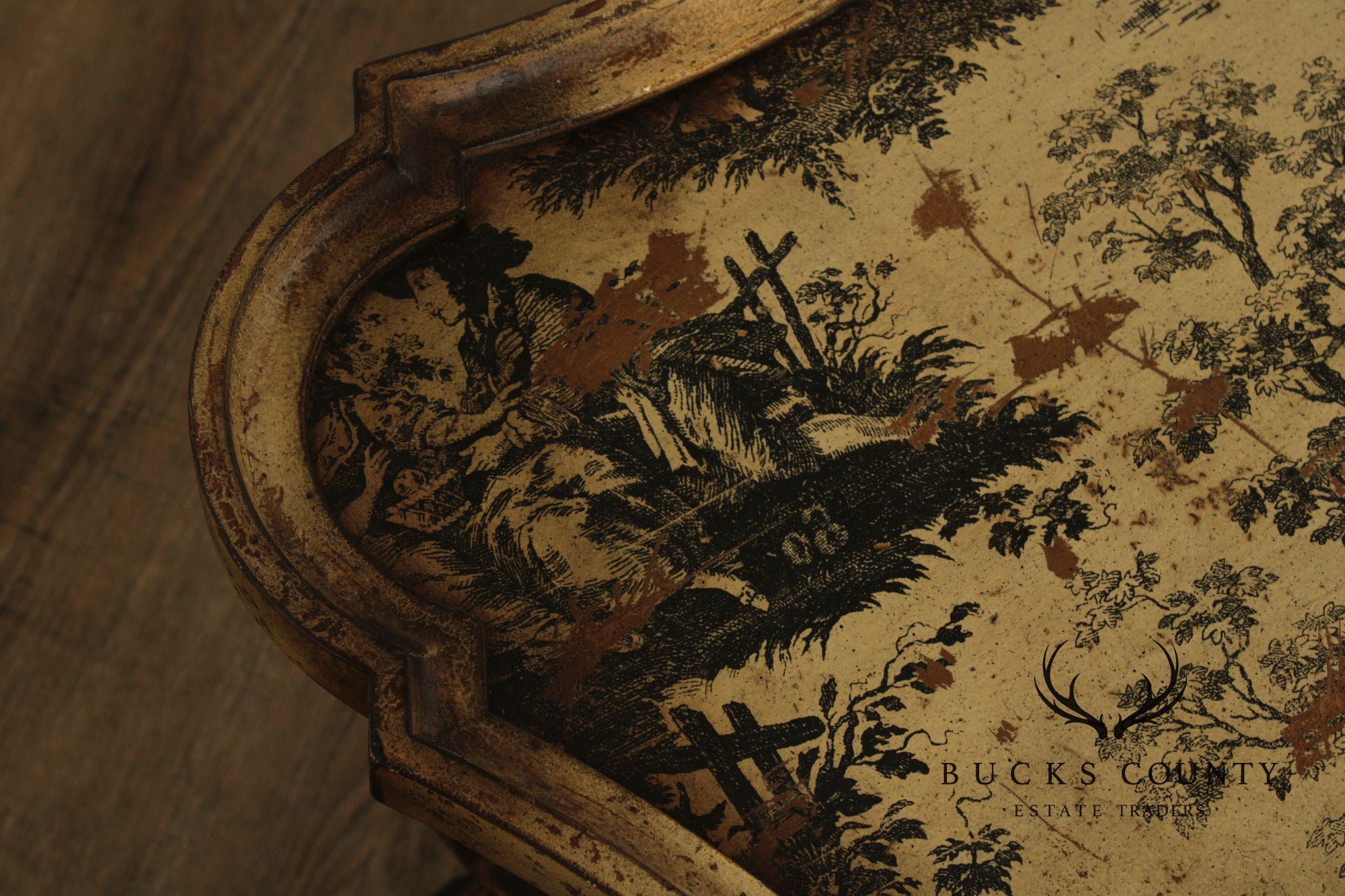 French Country Style Distressed Coffee Table