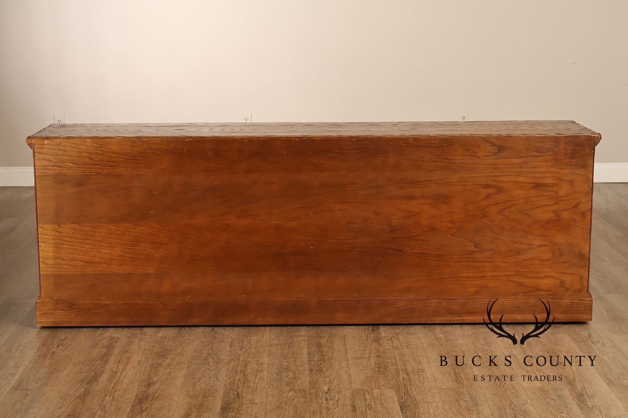 Jamestown Lounge Co. Colonnade Collection Vintage Sculpted Oak Long Credenza