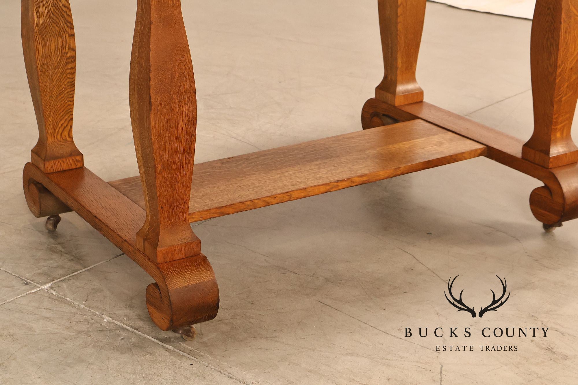 Empire Style Antique Oak Library Table