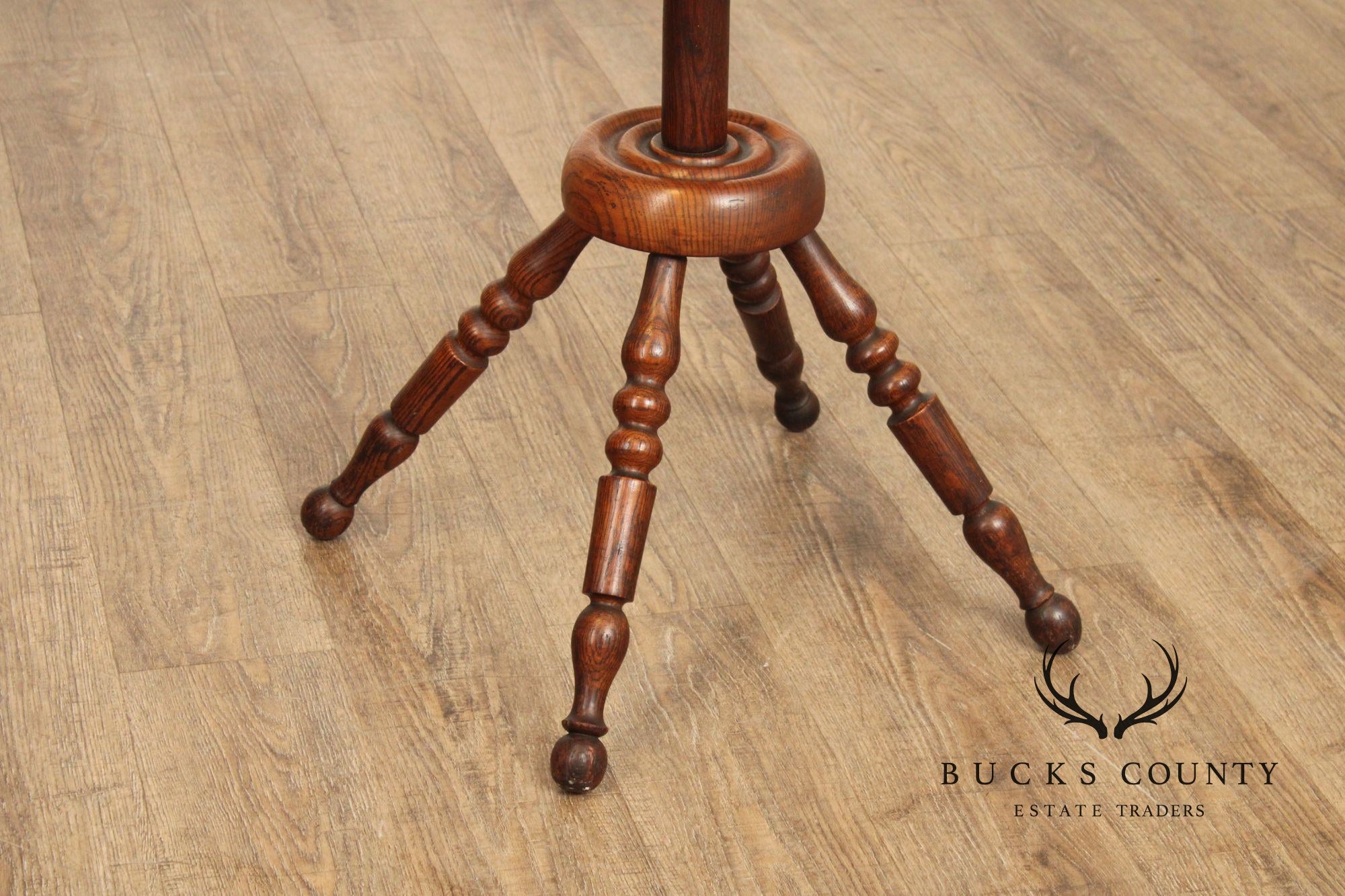 Antique Bobbin Turned Oak Hat Rack