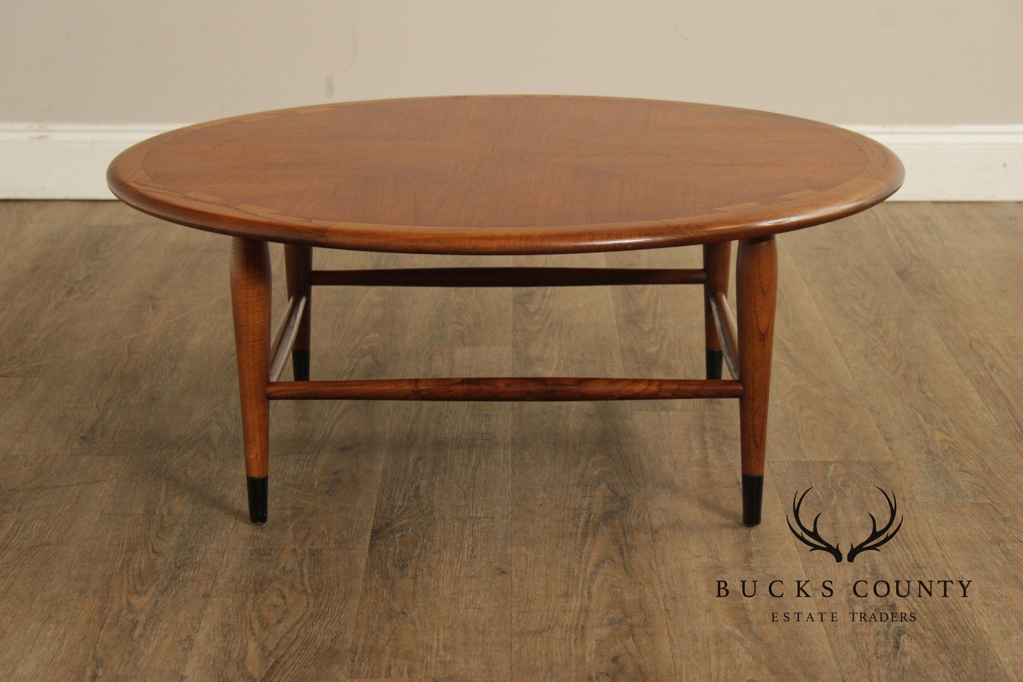 Lane 'Acclaim' Mid Century Modern Round Walnut Coffee table
