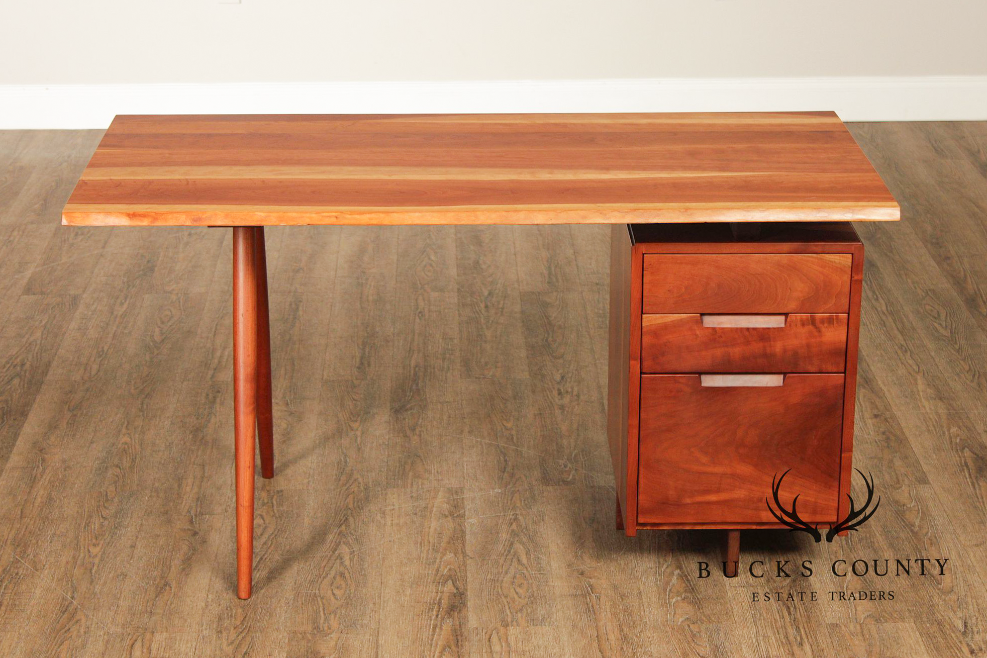 George Nakashima Single Pedestal Cherry Writing Desk