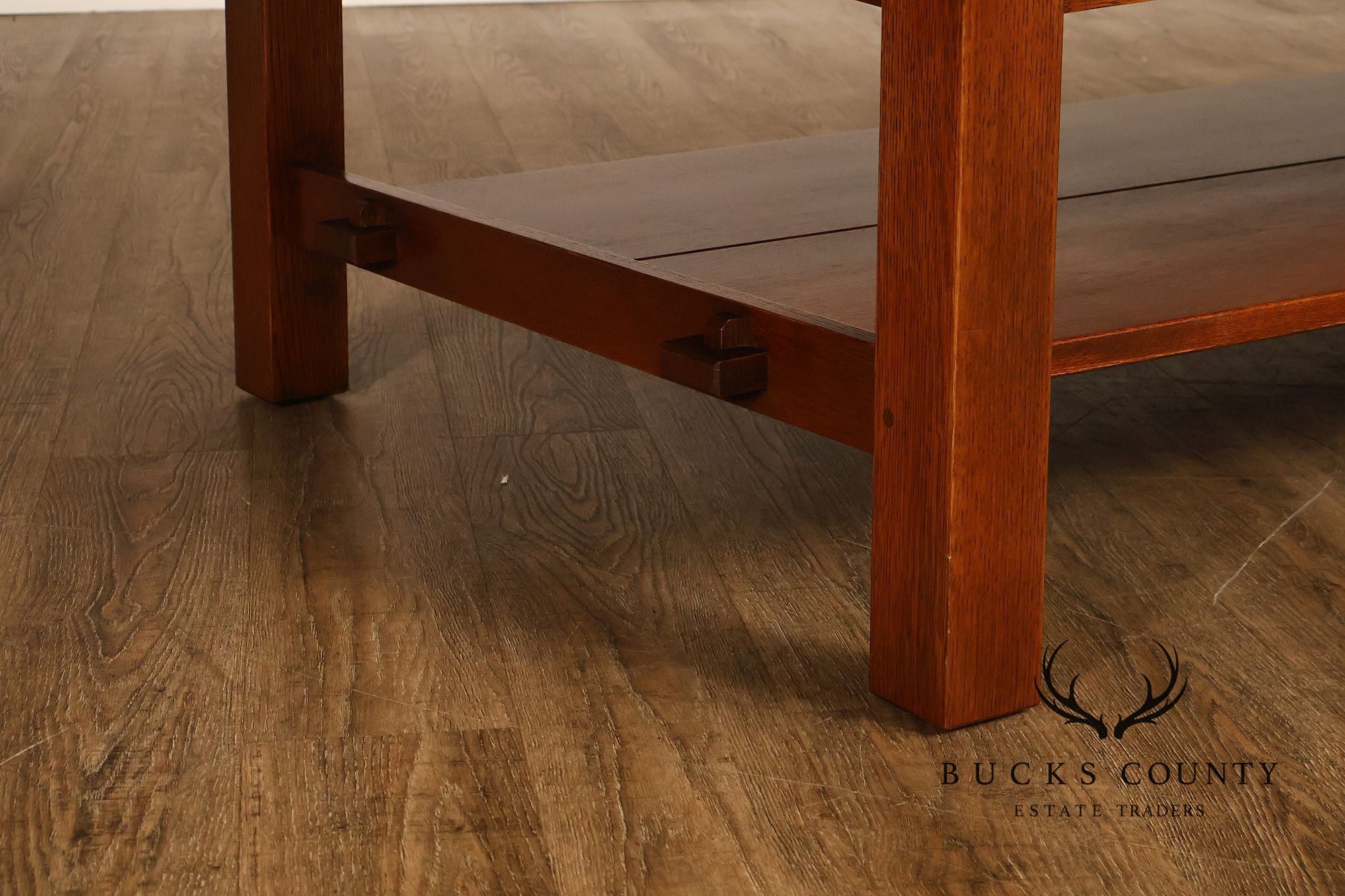 Stickley Mission Collection Oversized Oak Tile Top Coffee Table