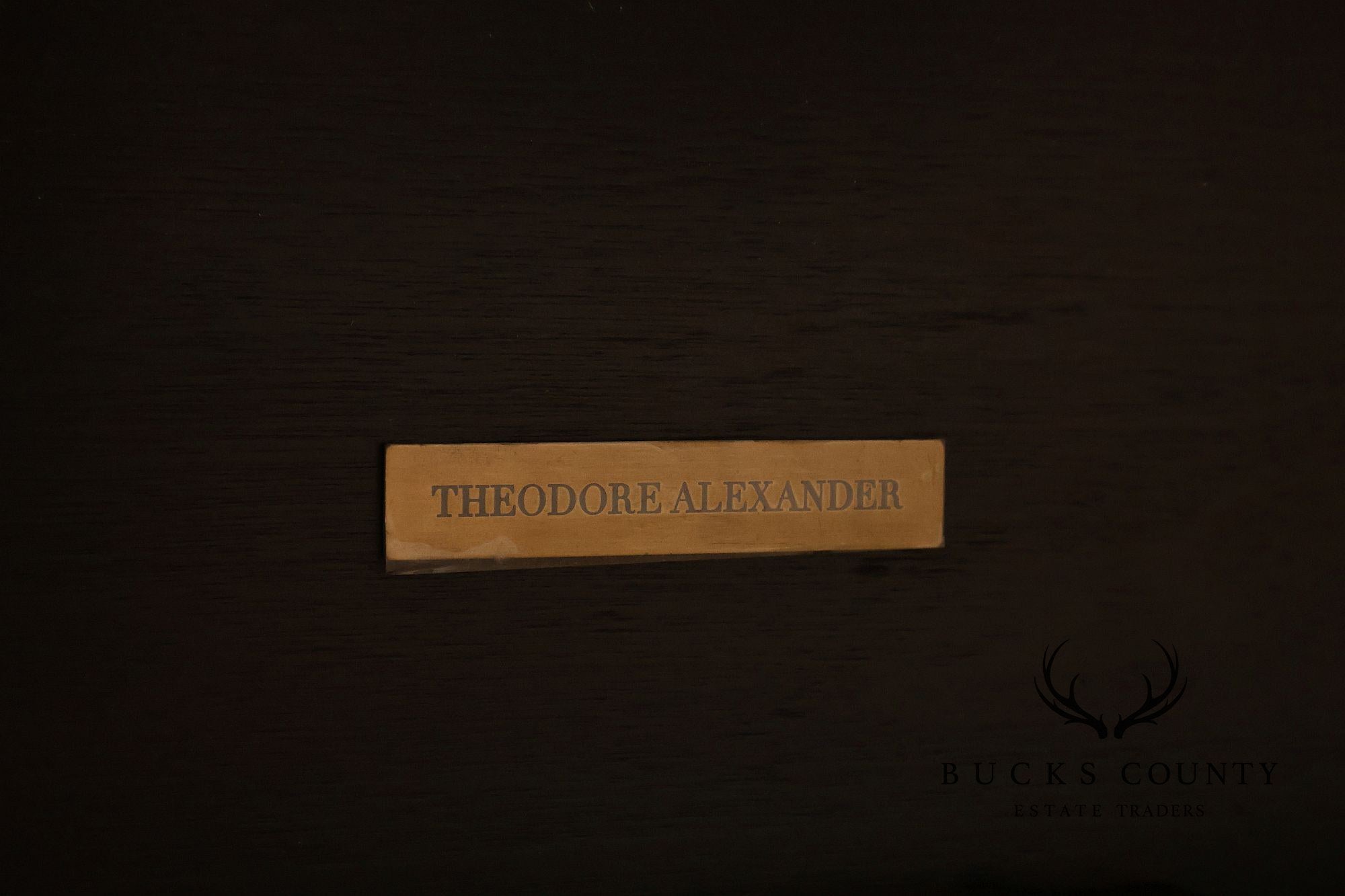 THEODORE ALEXANDER MAHOGANY BARON COCKTAIL TABLE