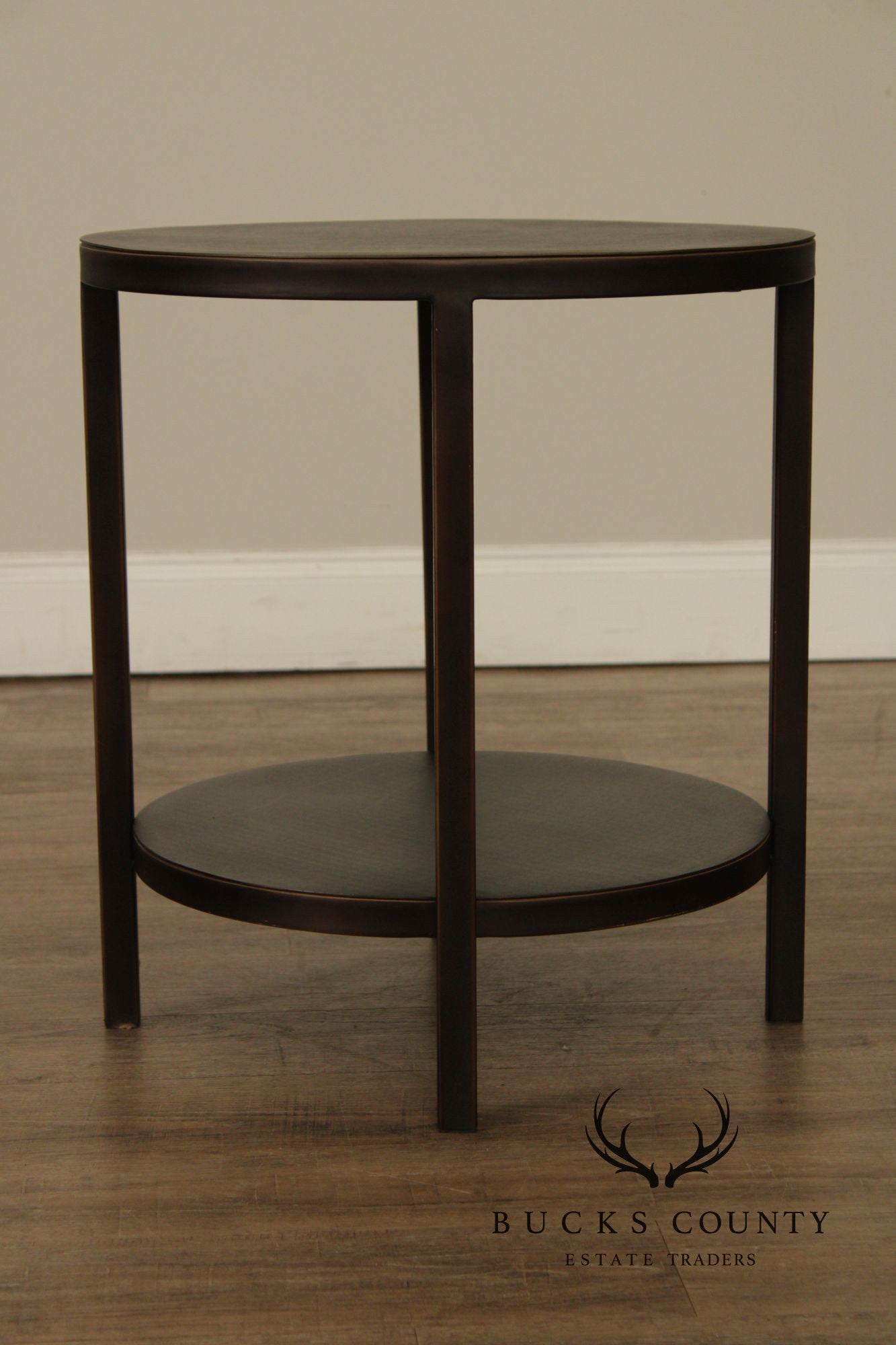 Crate & Barrel Modern Round Two-Tier End Table