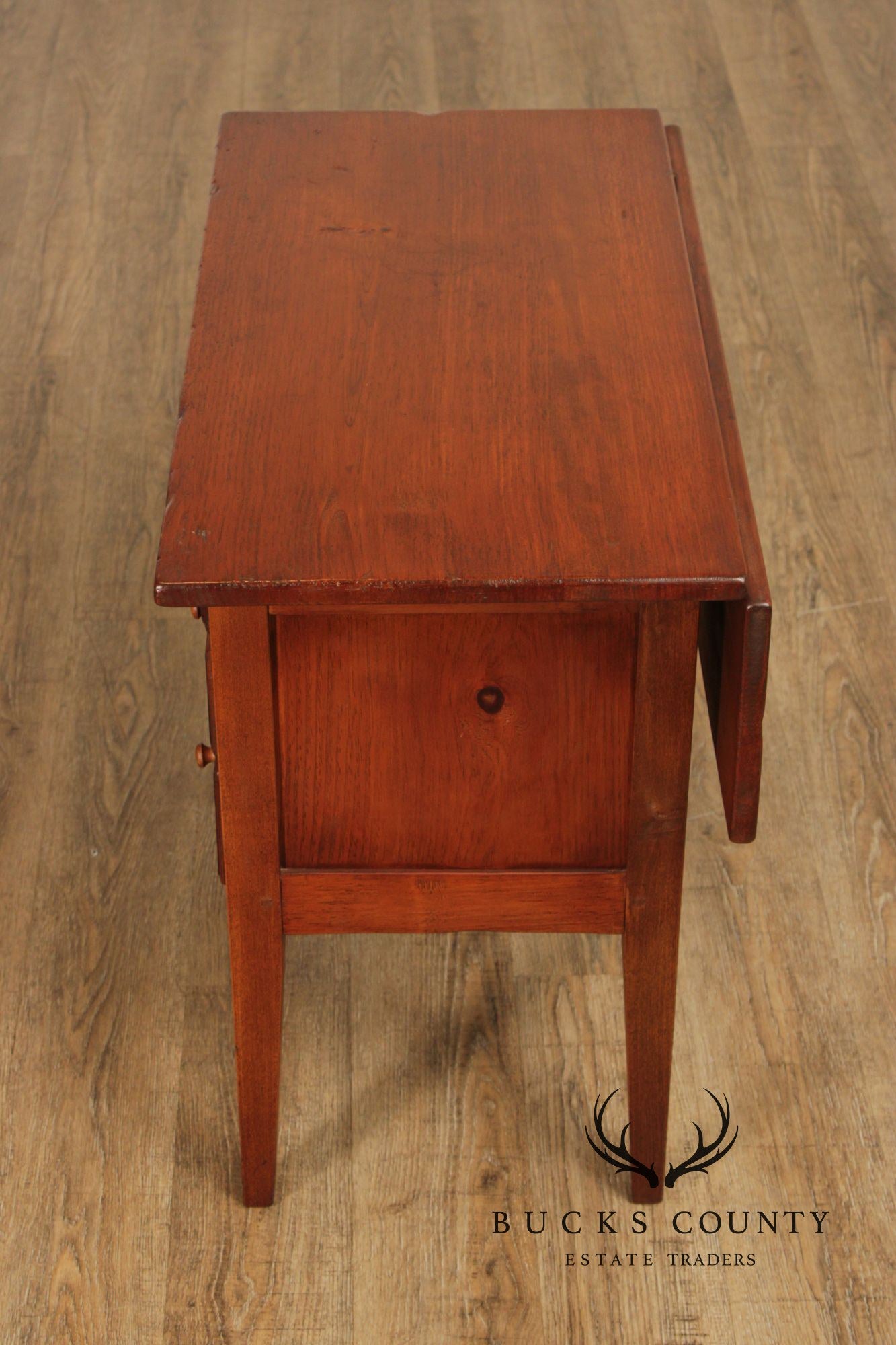 Shaker Style Custom Pine Drop-Leaf Sewing Cabinet