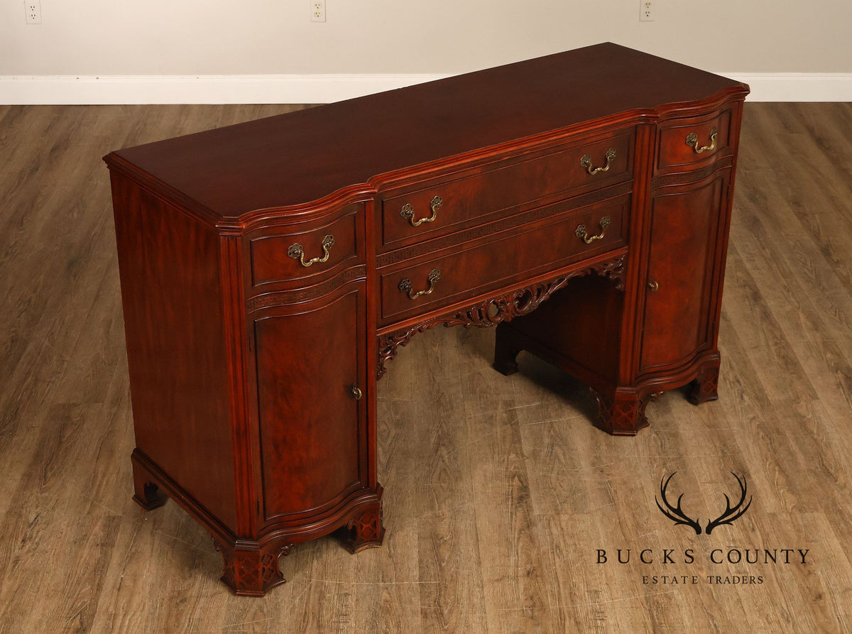 Chippendale Serpentine Mahogany Sideboard Server