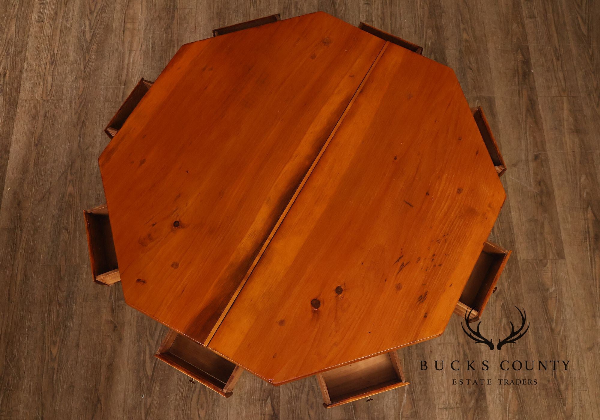 Antique Continental Pine Octagonal Rent Table