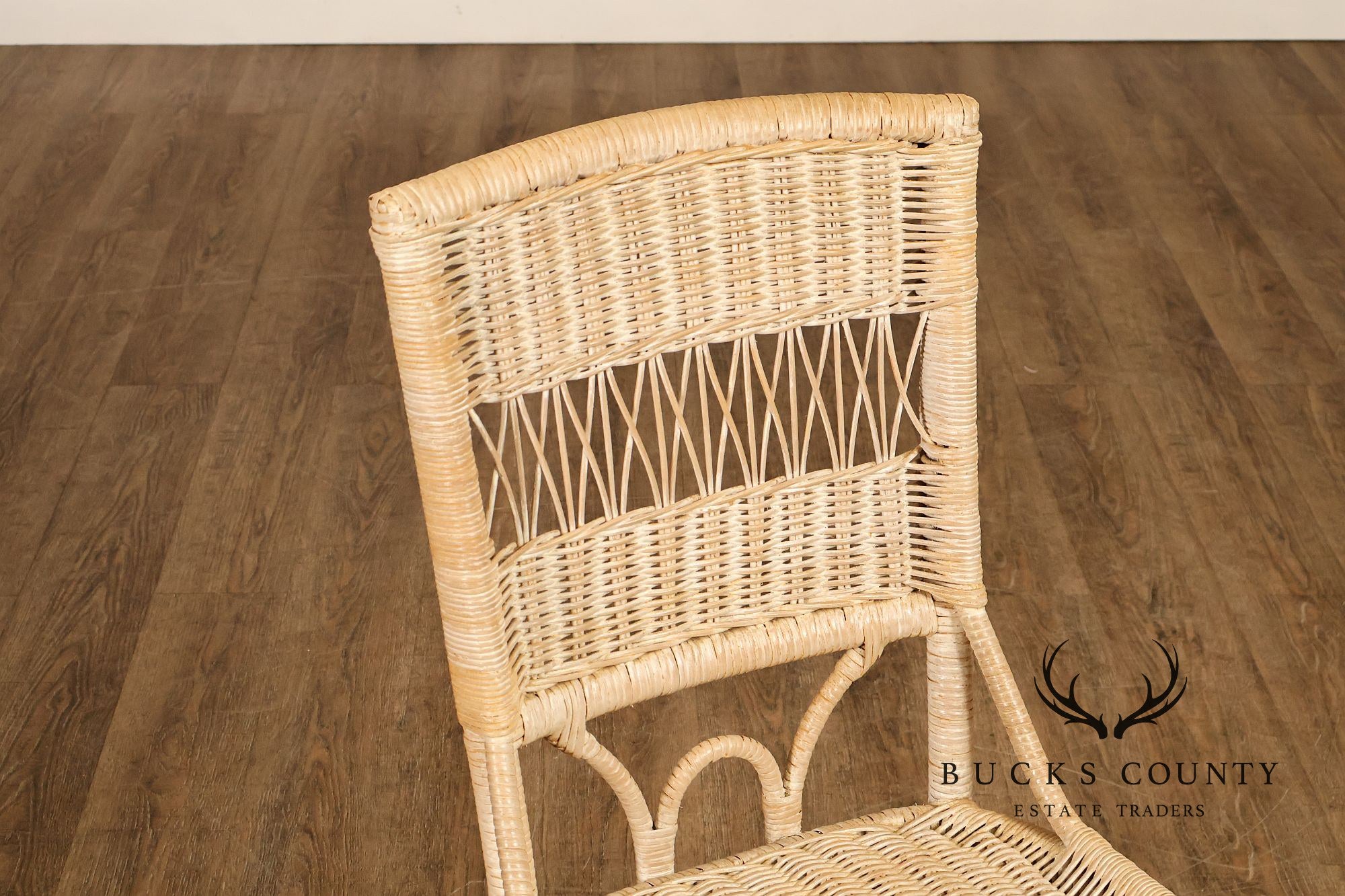 Lexington Henry Link Wicker Vanity Or Writing Desk and Chair