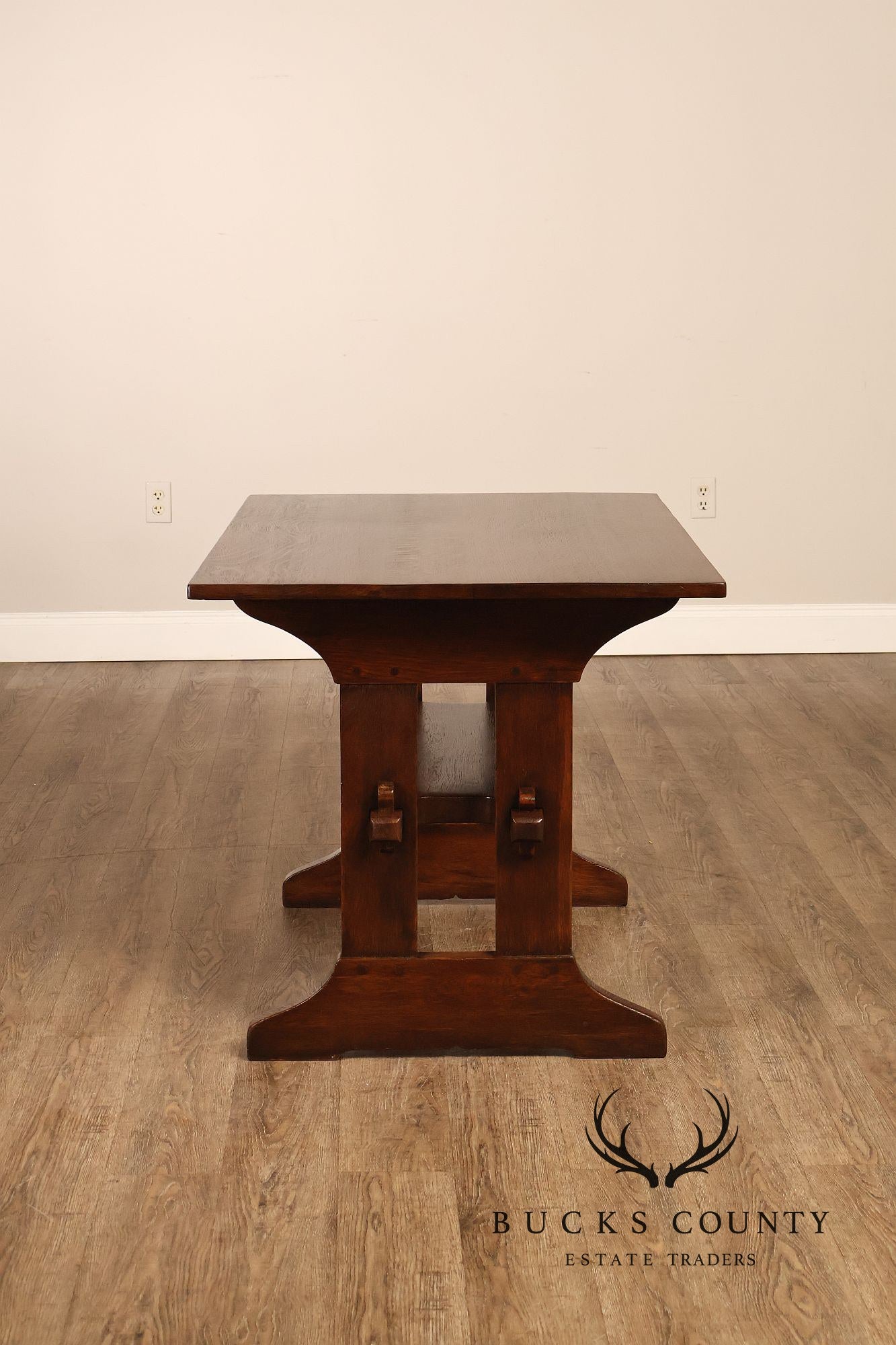 Gustav Stickley Mission Oak Trestle Library Table