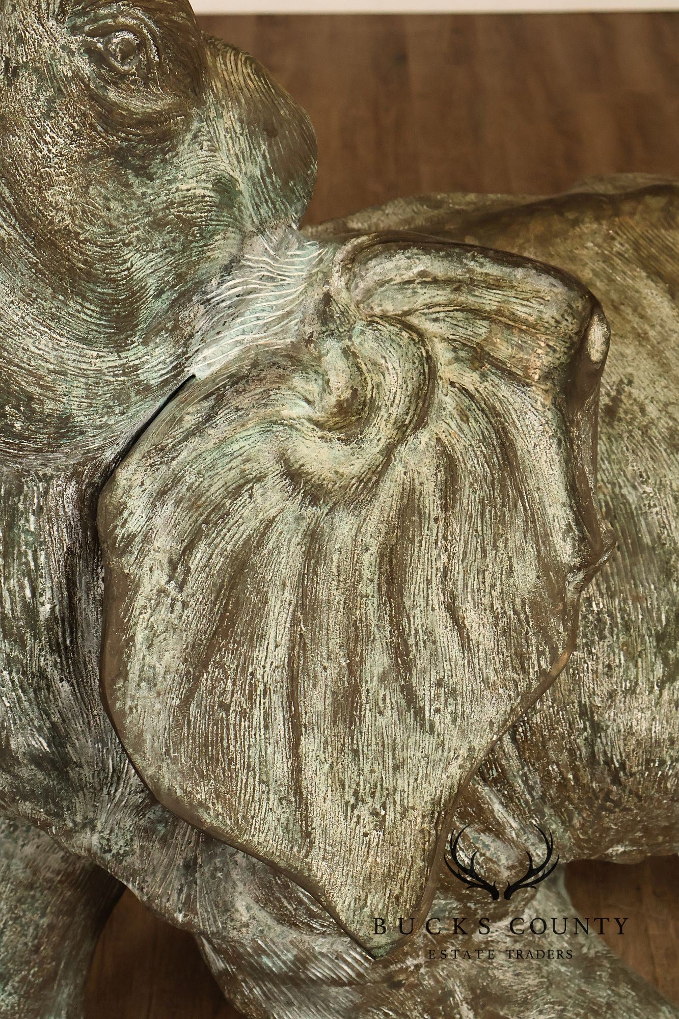 Monumental Cast Bronze Raised Trunk Elephant Garden Statue