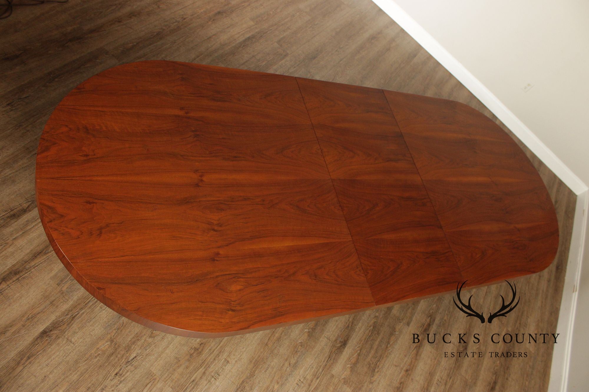 Acanto Luxury Furniture French Art Deco Style Oval Walnut Extendable Dining Table