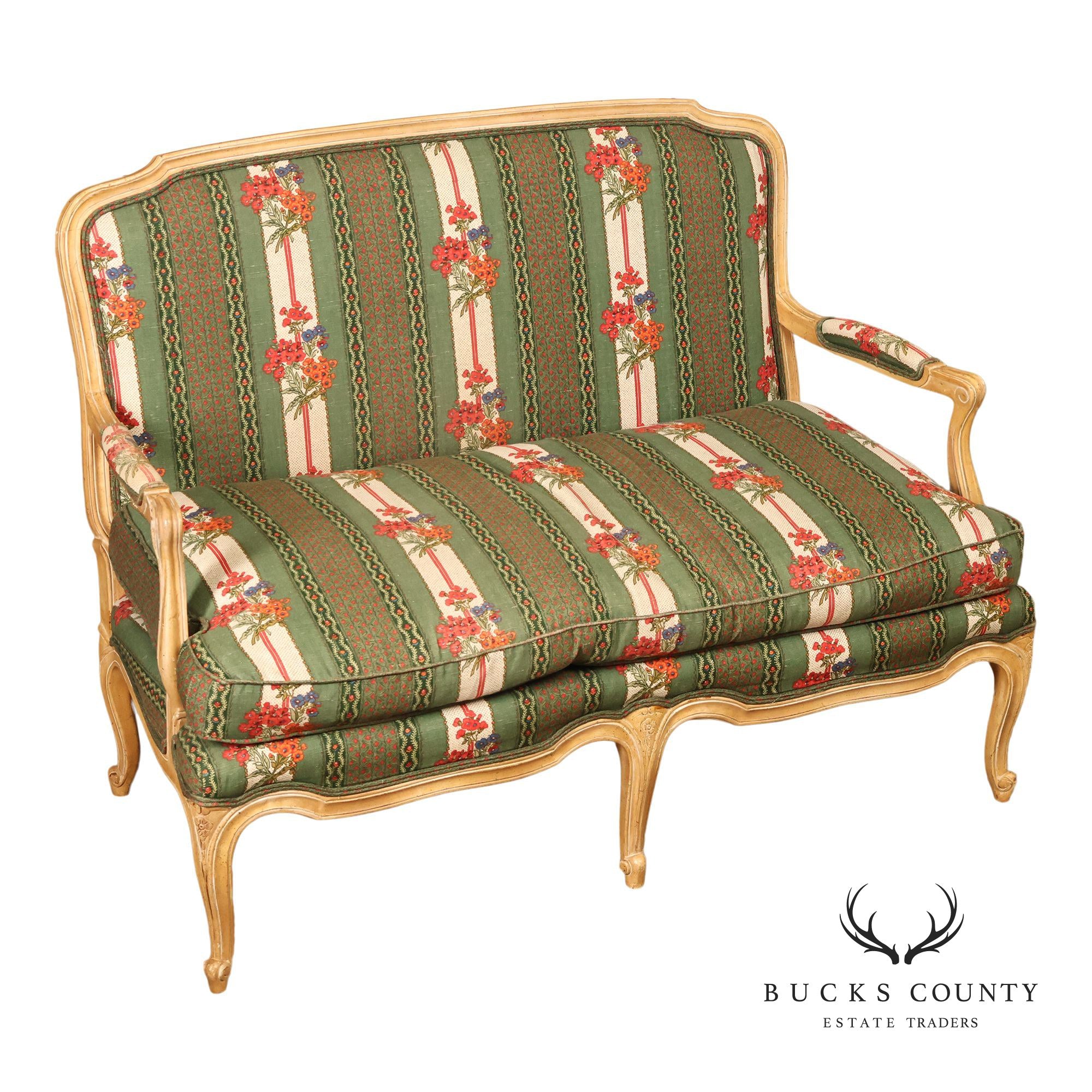 Kindel French Louis XV Style Painted Settee