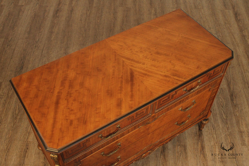 1930's French Louis XVI Style Satinwood Chest Of Drawers