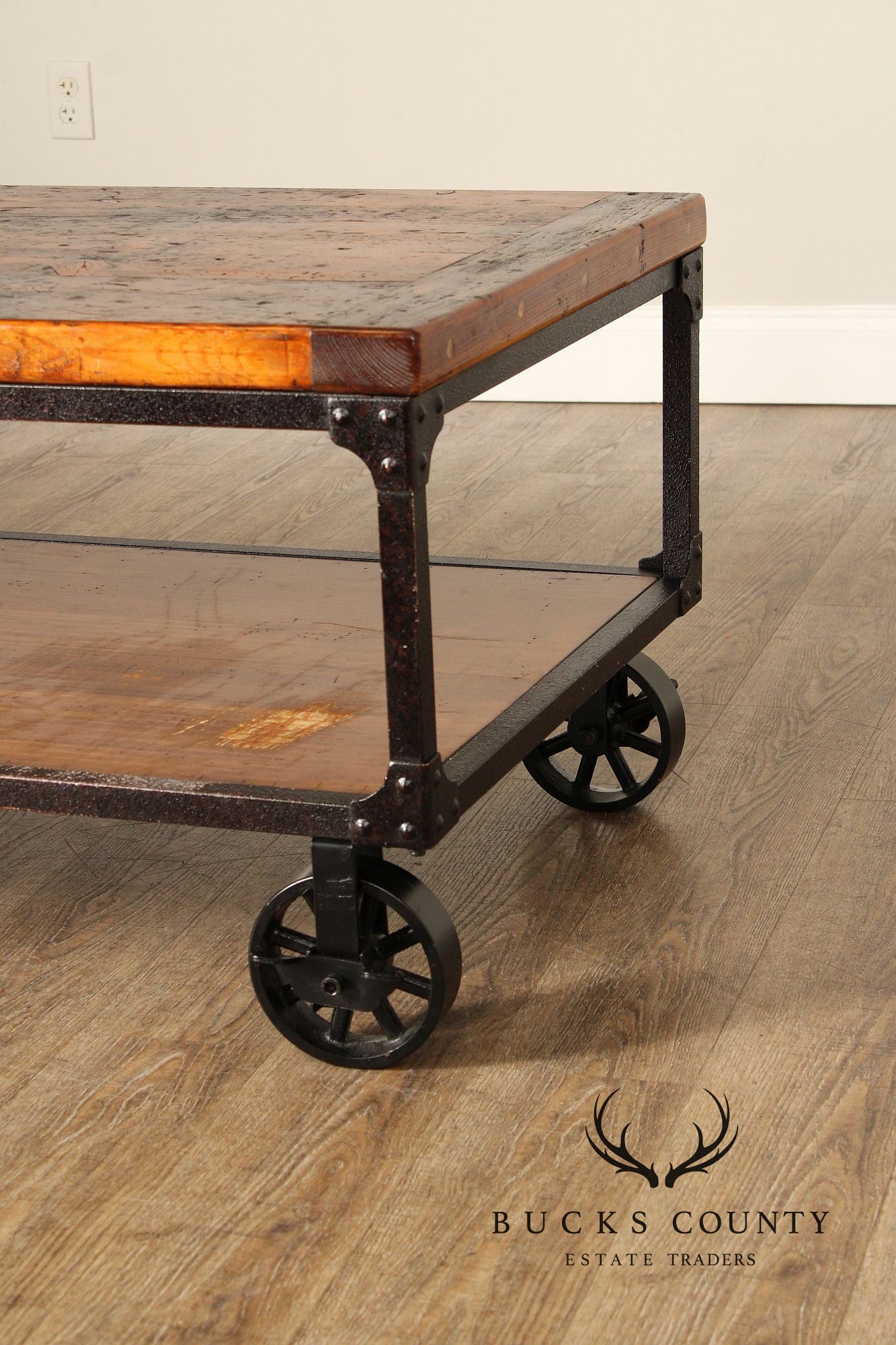 Industrial Style Rolling Coffee Table