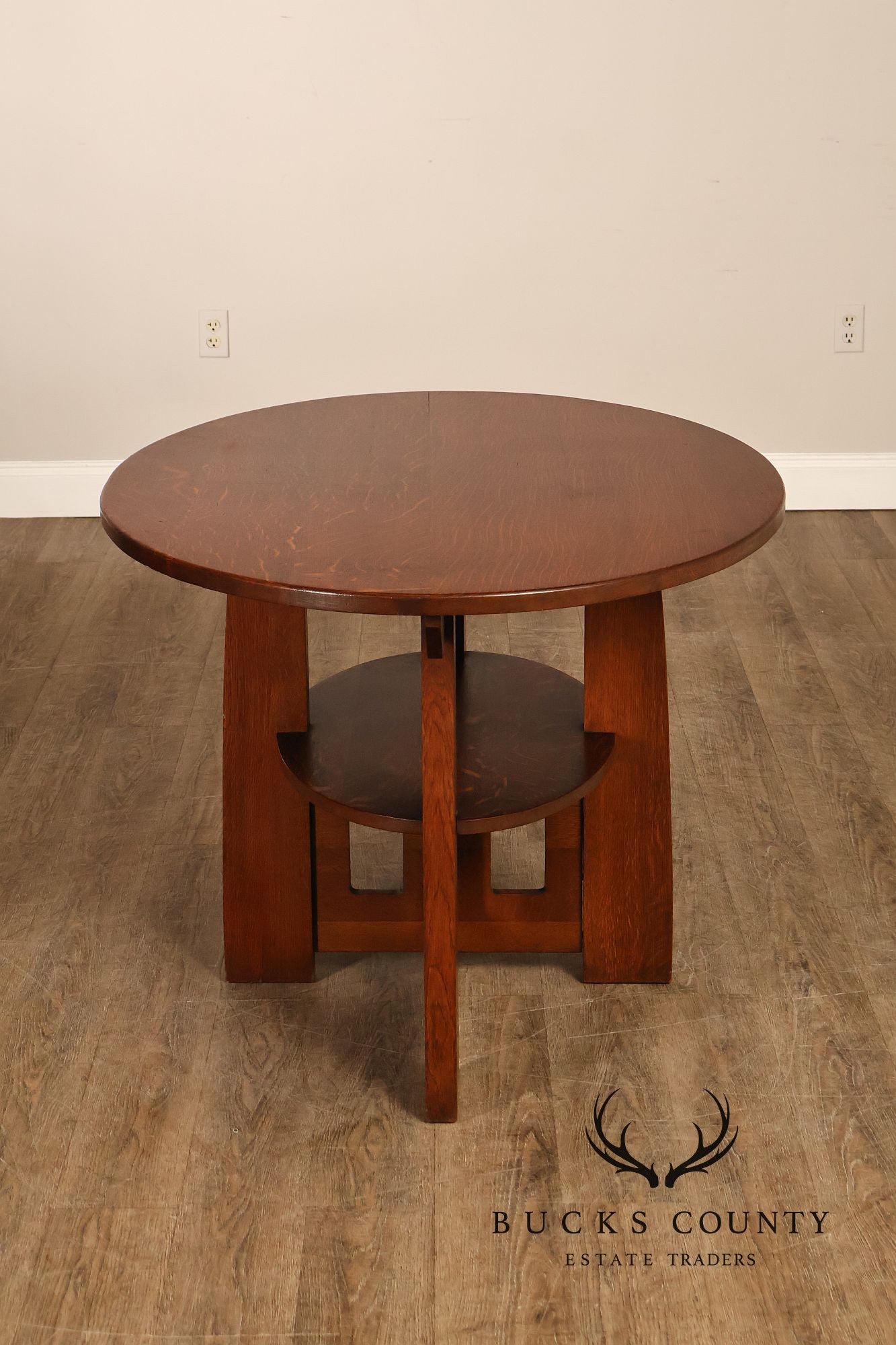 Limbert Arts And Crafts Antique Oak Double Oval Center Table Model 158