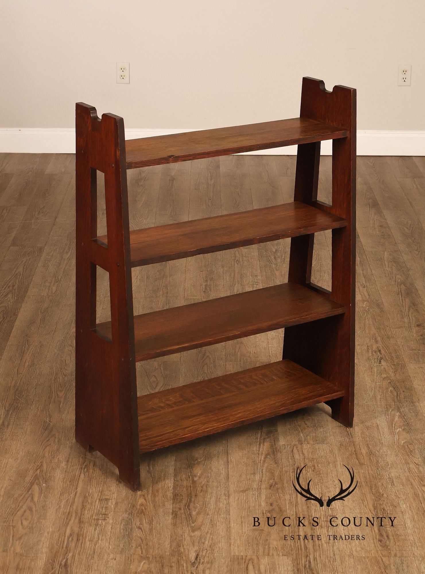 Antique Grand Rapids Arts And Crafts Oak Magazine Stand