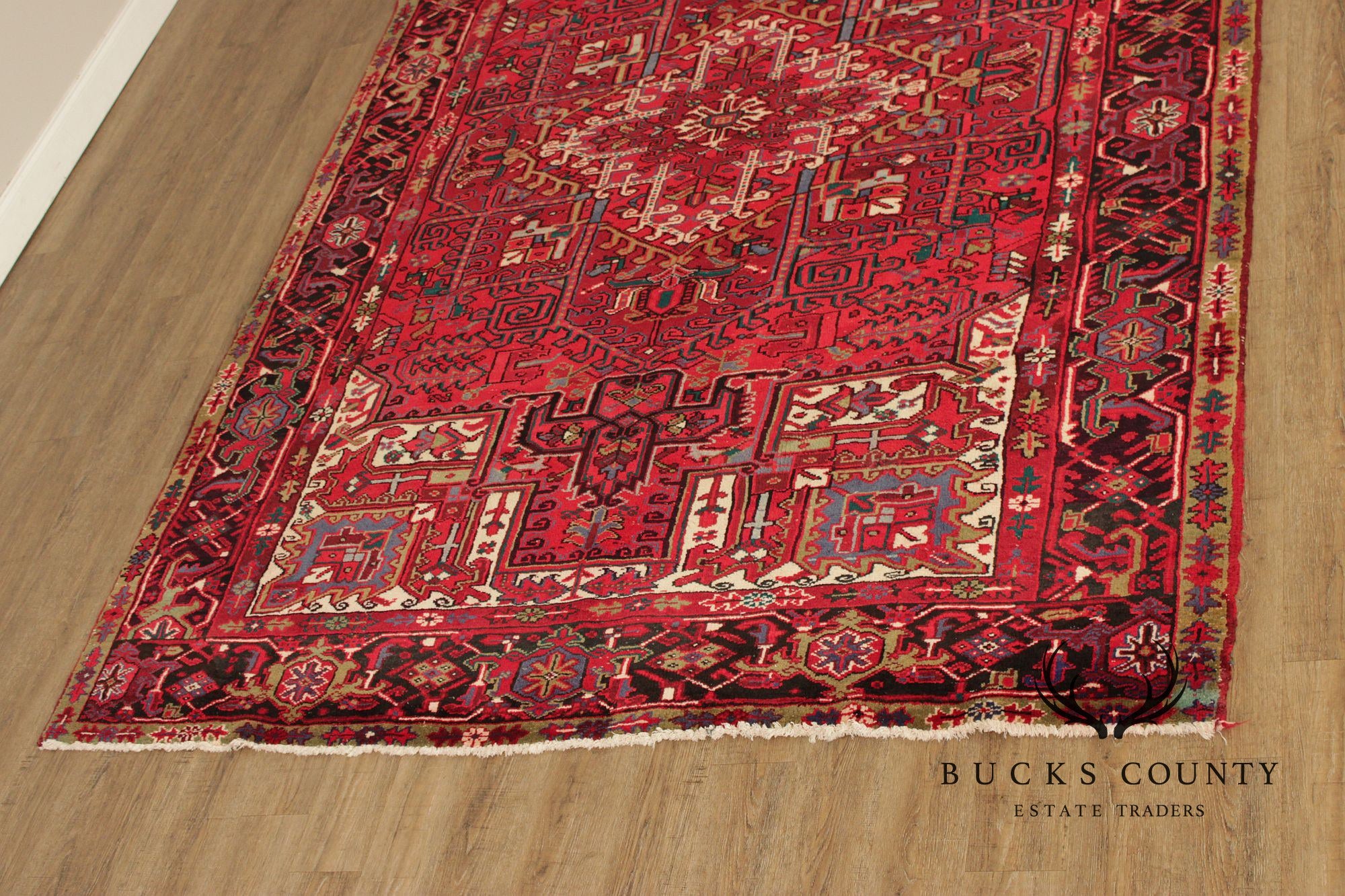 Vintage Persian Heriz Area Rug 7' 9" x 11' 1"